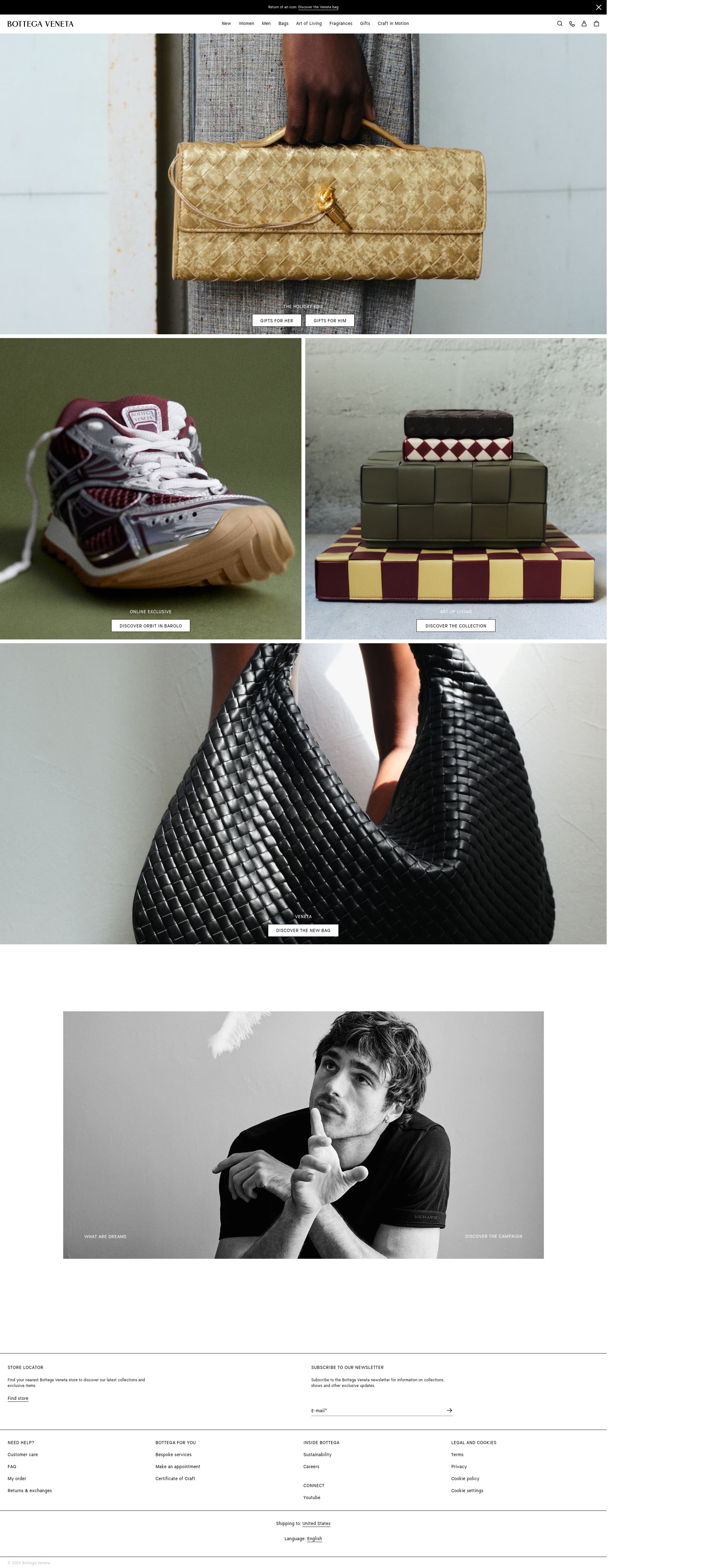 Screenshot of www.bottegaveneta.com