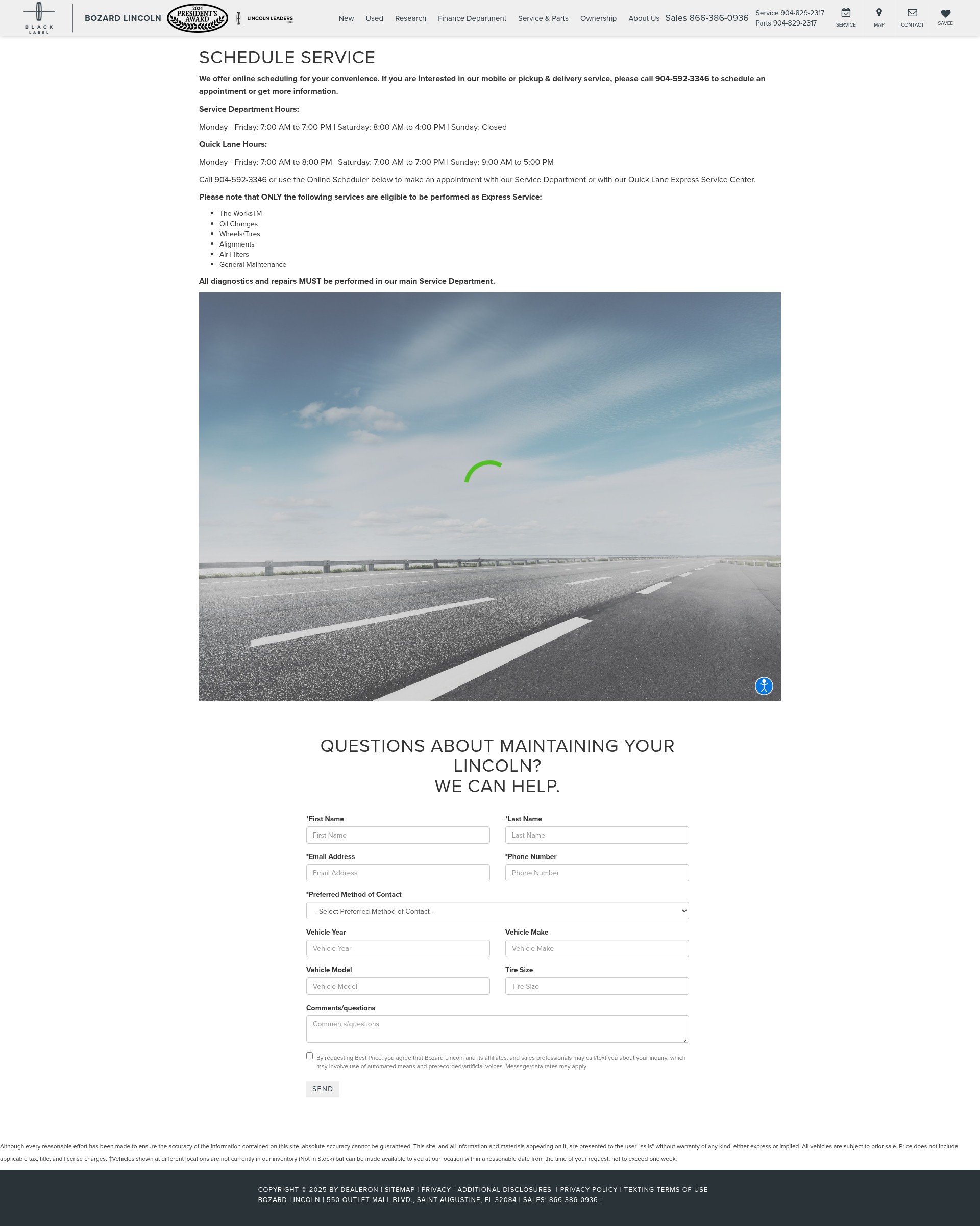 Screenshot of www.bozardlincoln.net