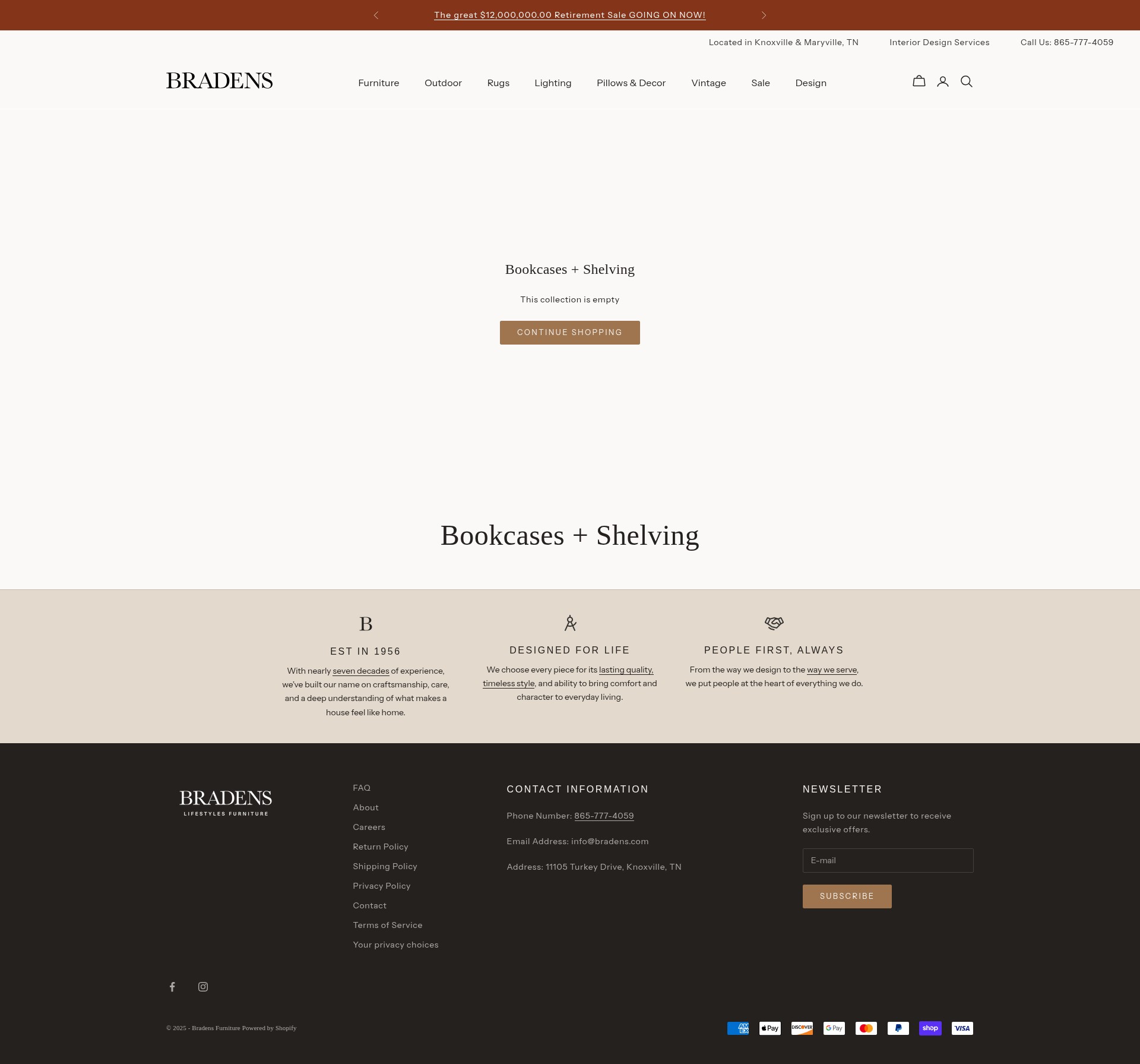 Screenshot of www.bradens.com