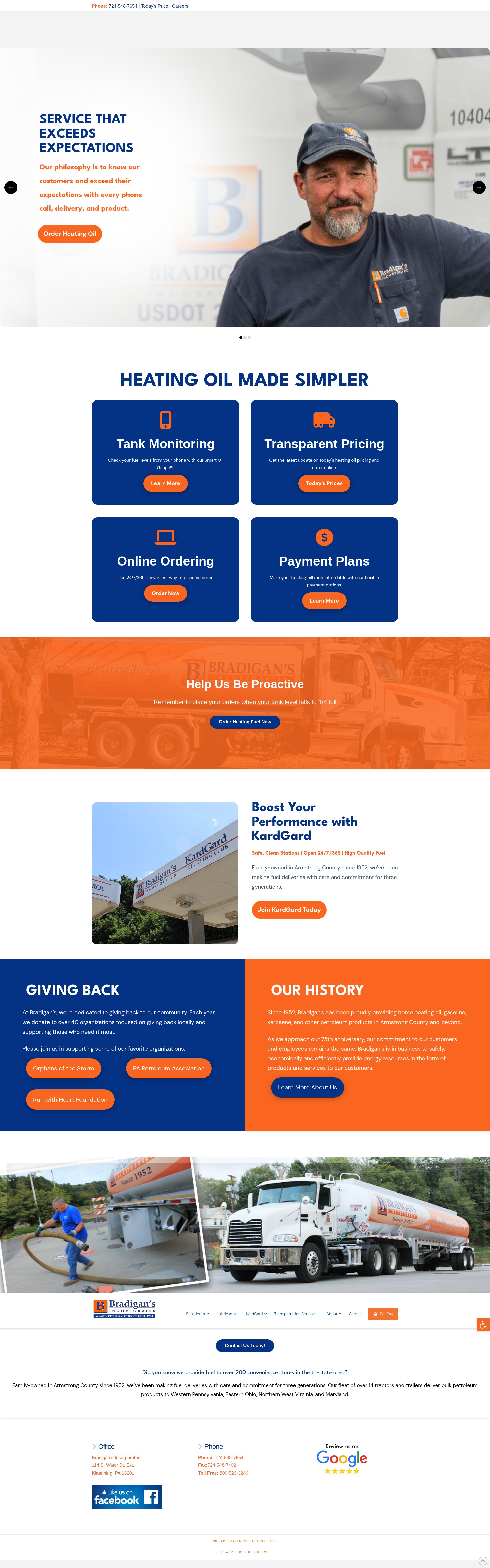 Screenshot of www.bradigans.com