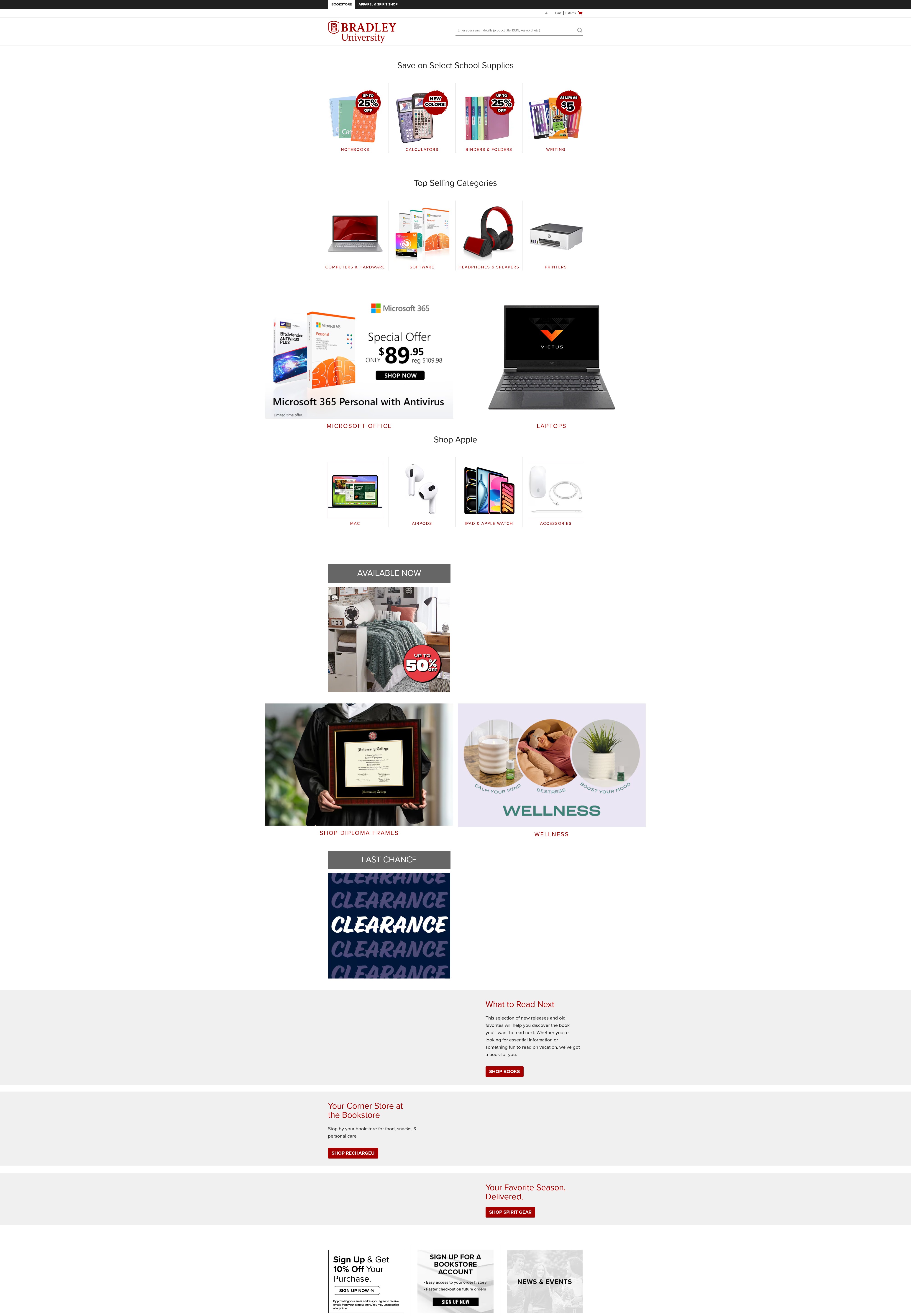 Screenshot of www.bradley.edu
