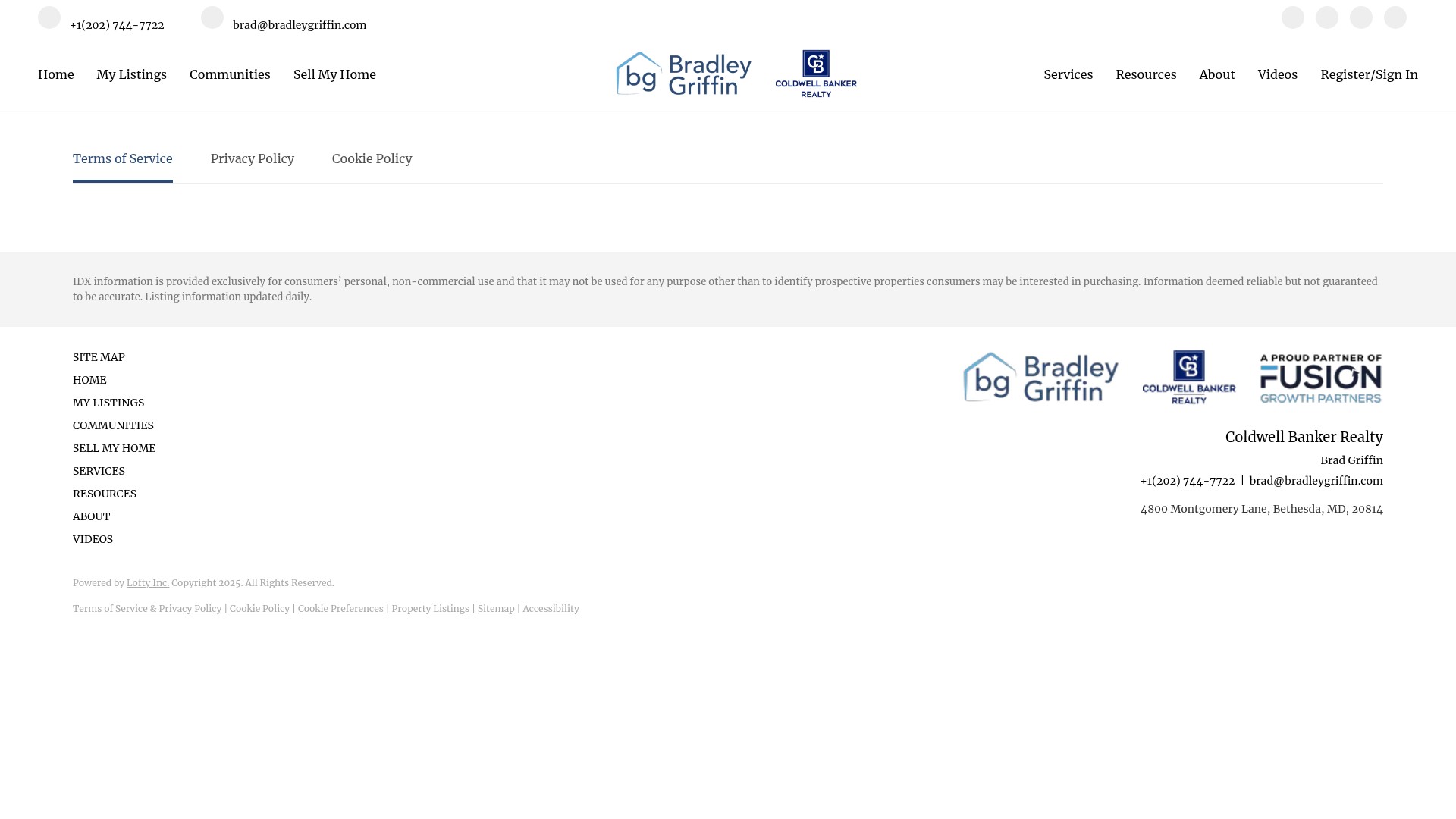 Screenshot of www.bradleygriffin.com