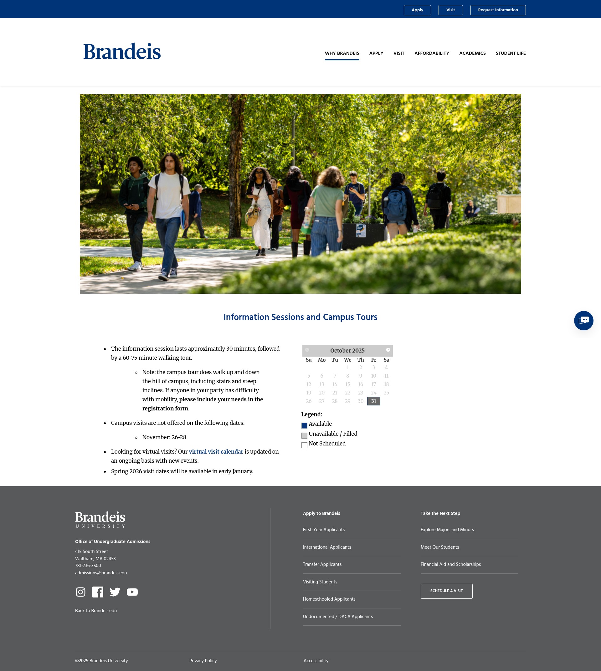 Screenshot of www.brandeis.edu