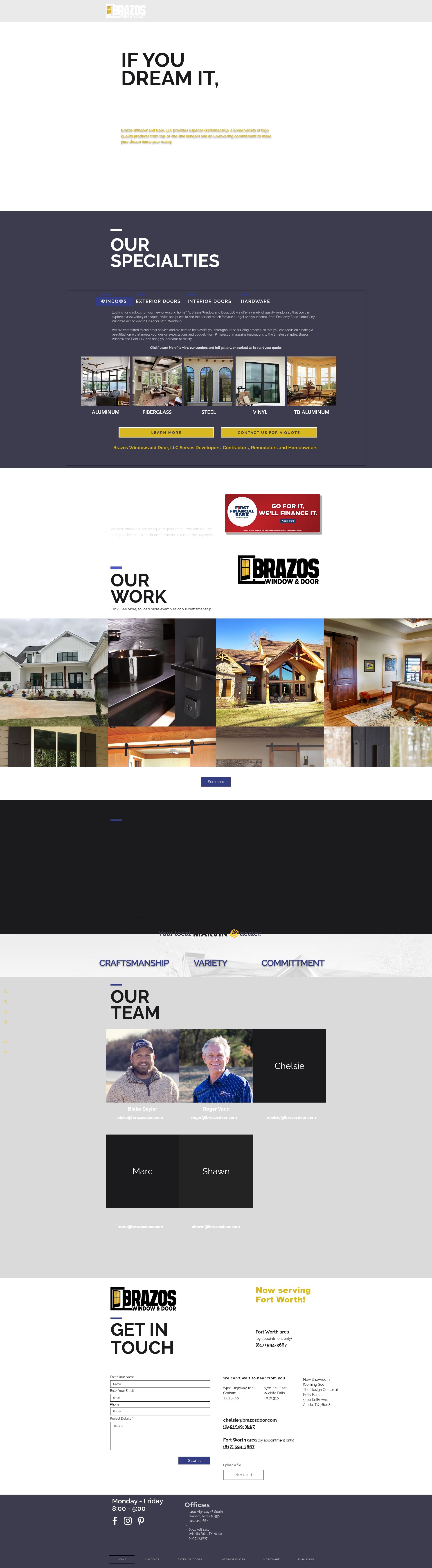 Screenshot of www.brazosdoor.com