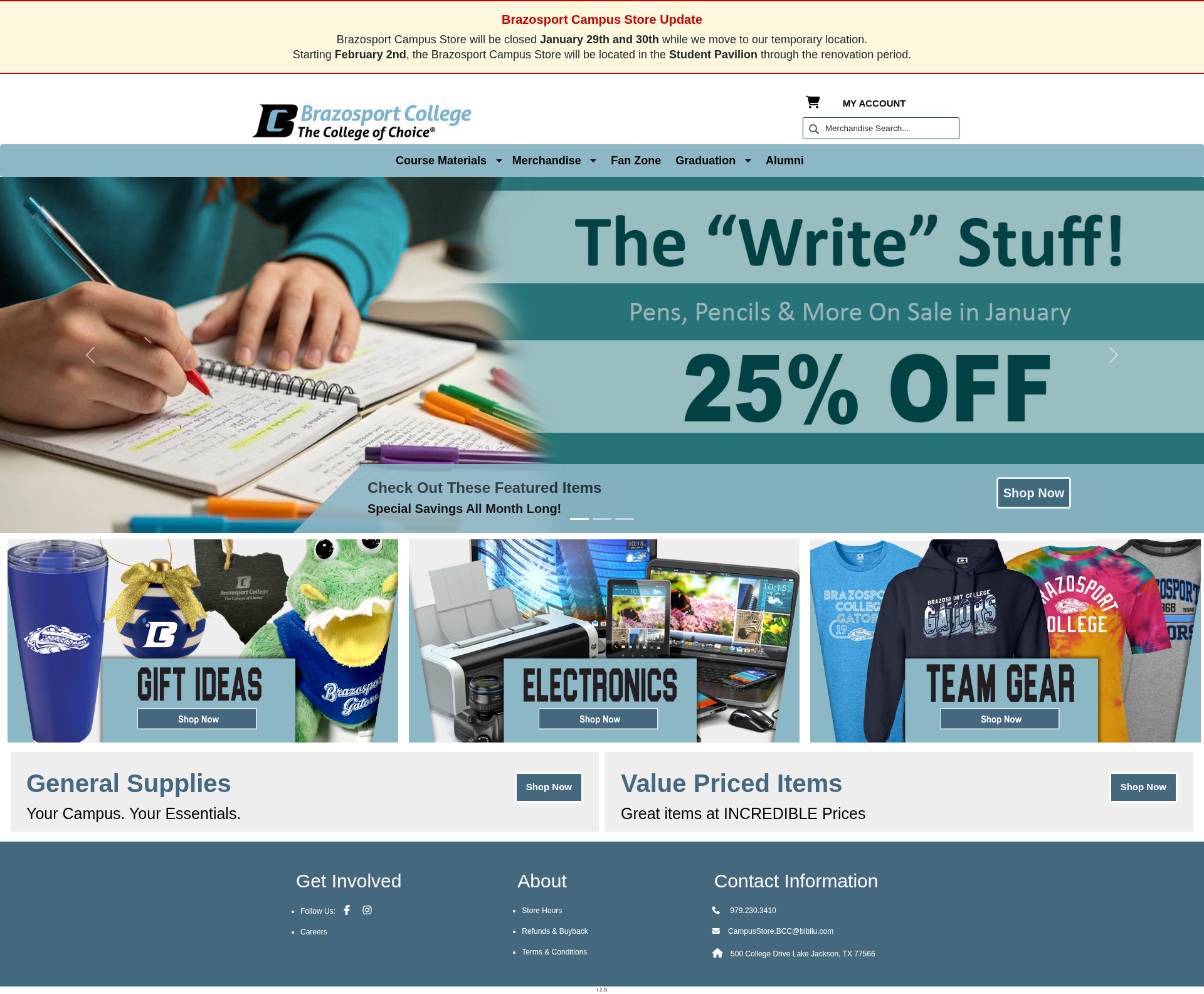 Screenshot of www.brazosport.edu