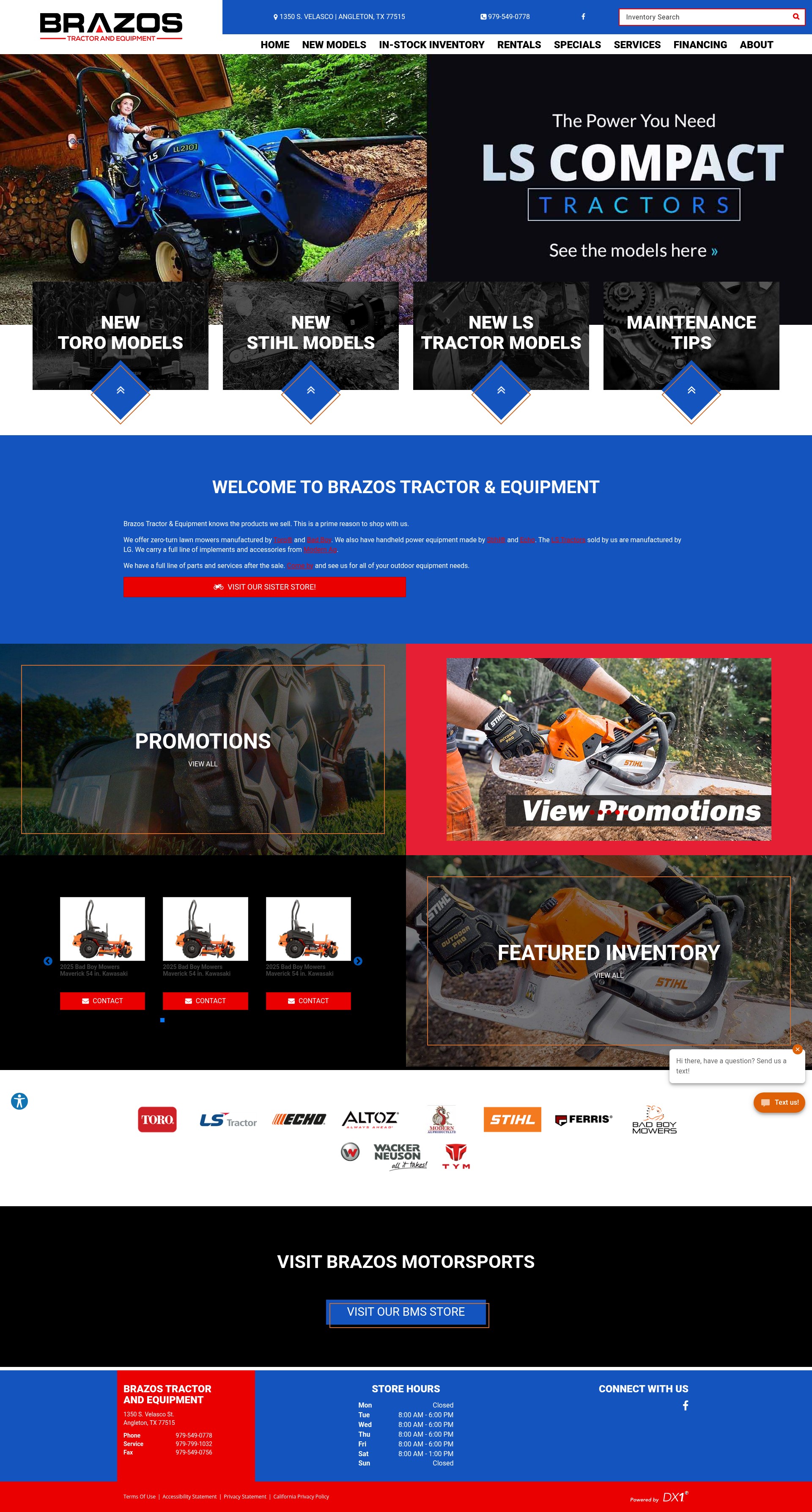 Screenshot of www.brazostractor.com