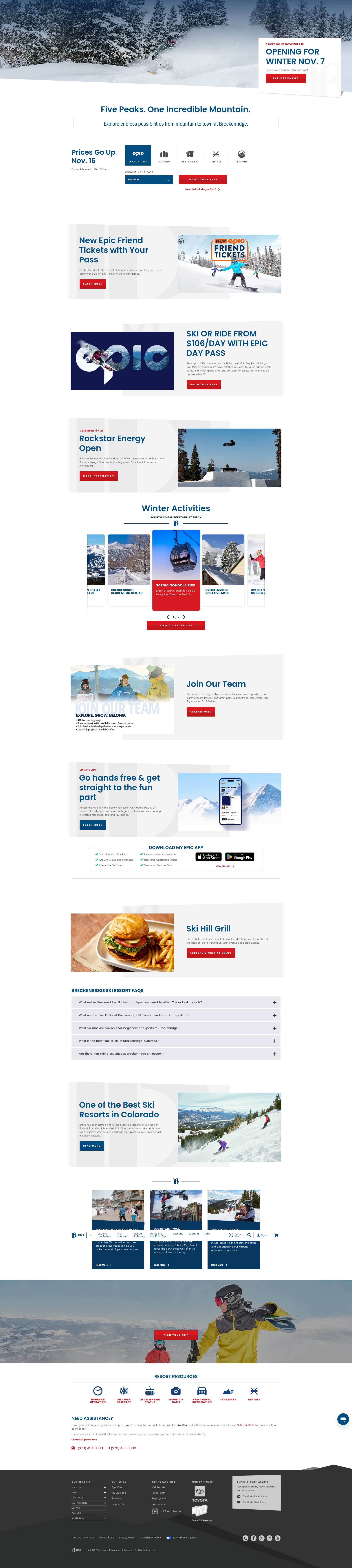 Screenshot of www.breckenridge.com