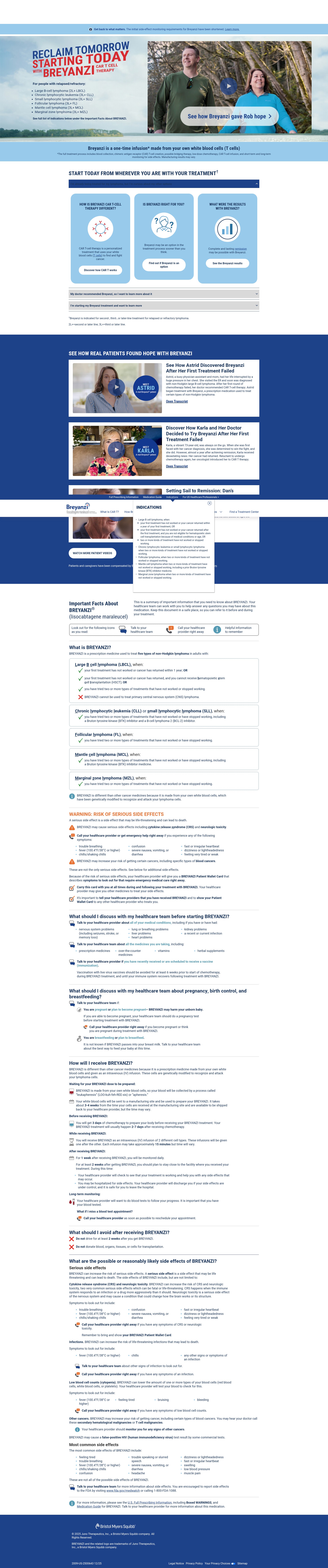Screenshot of www.breyanzi.com