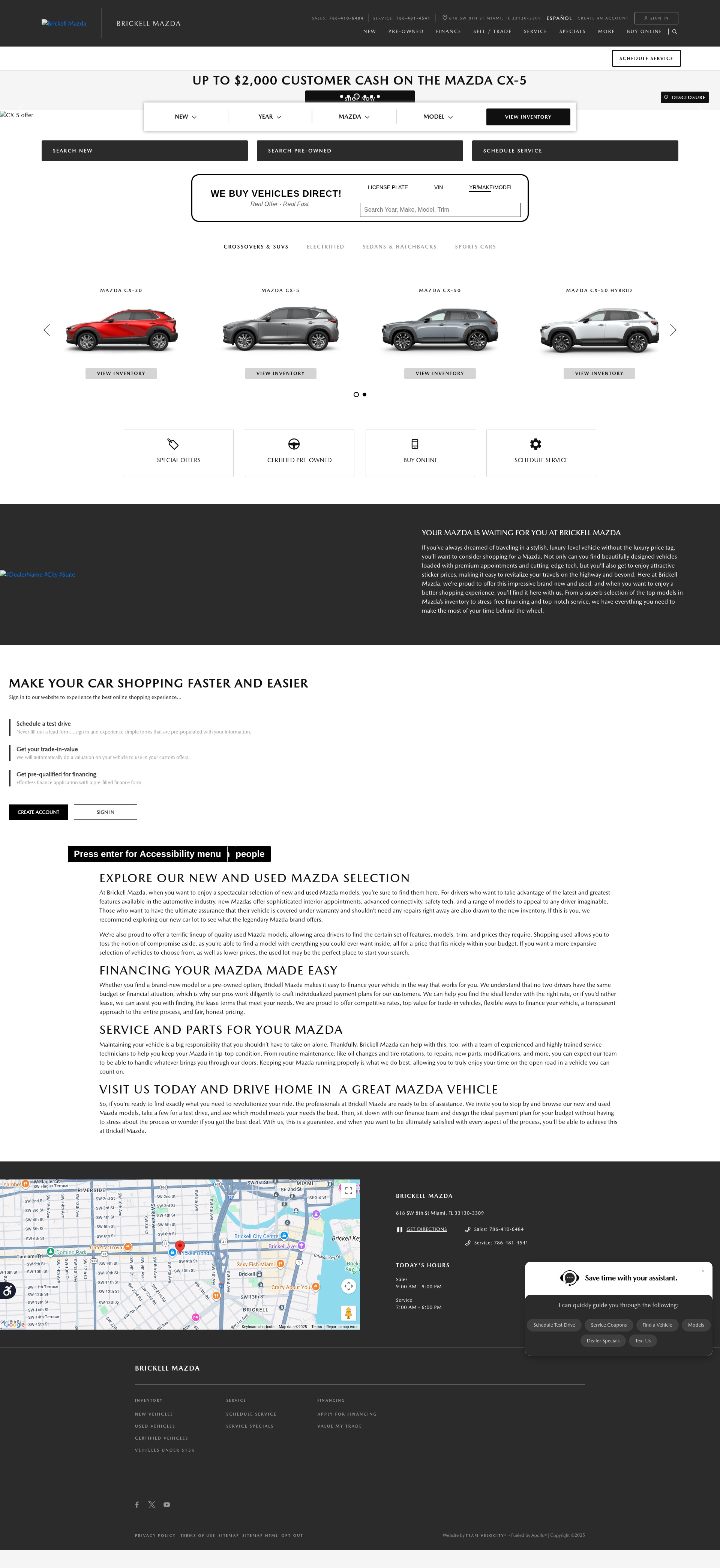 Screenshot of www.brickellmazda.com