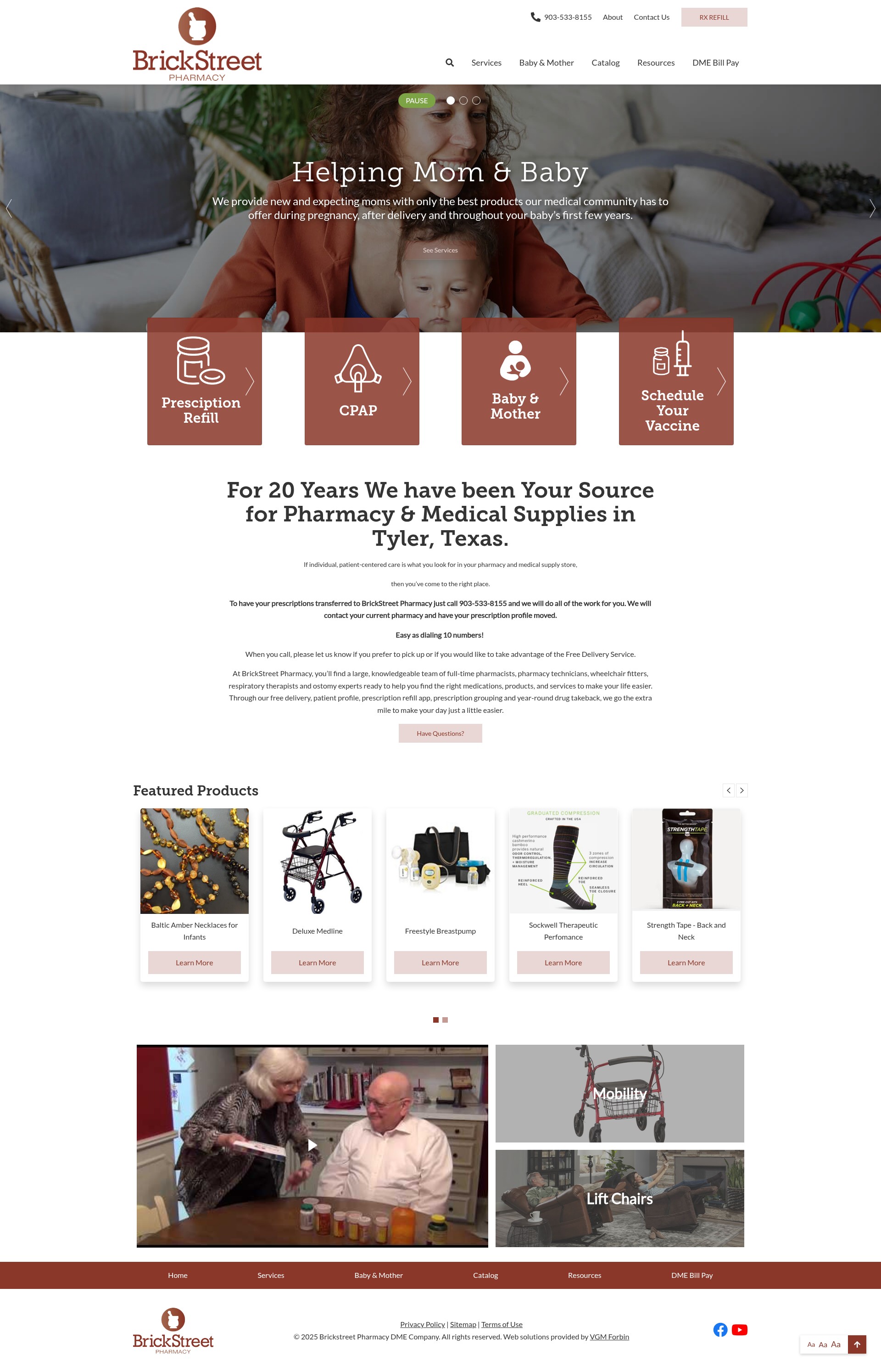 Screenshot of www.brickstreetmedical.com