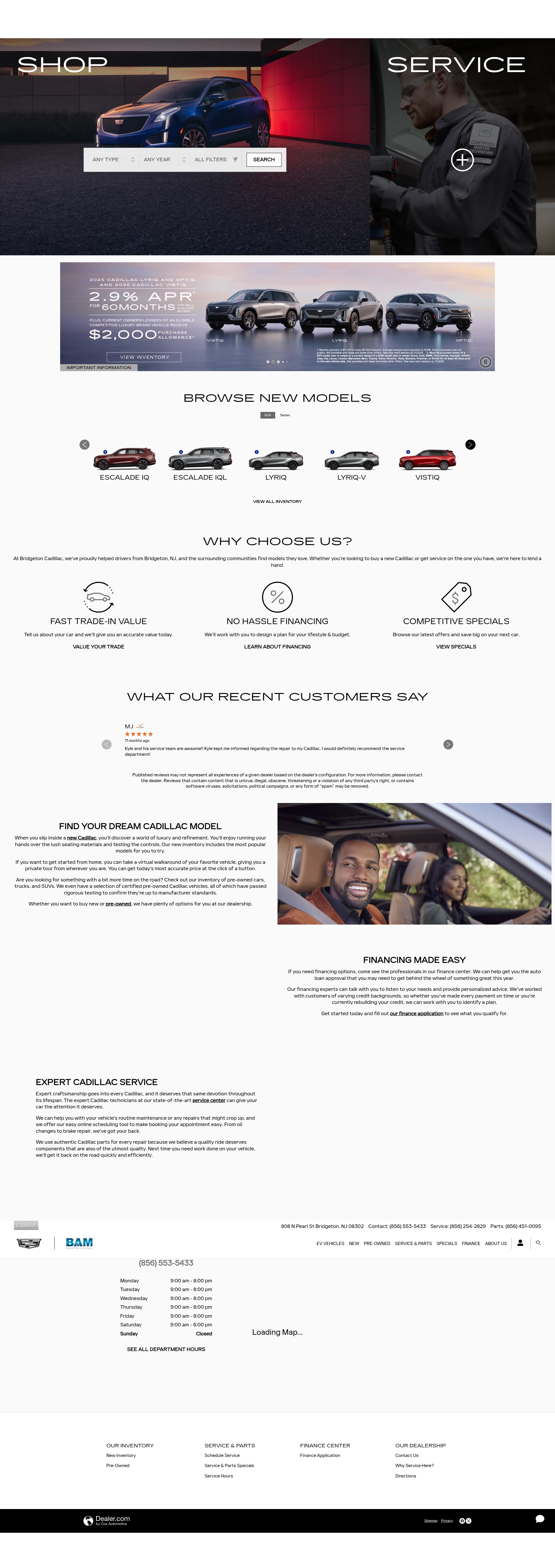 Screenshot of www.bridgetoncadillac.com