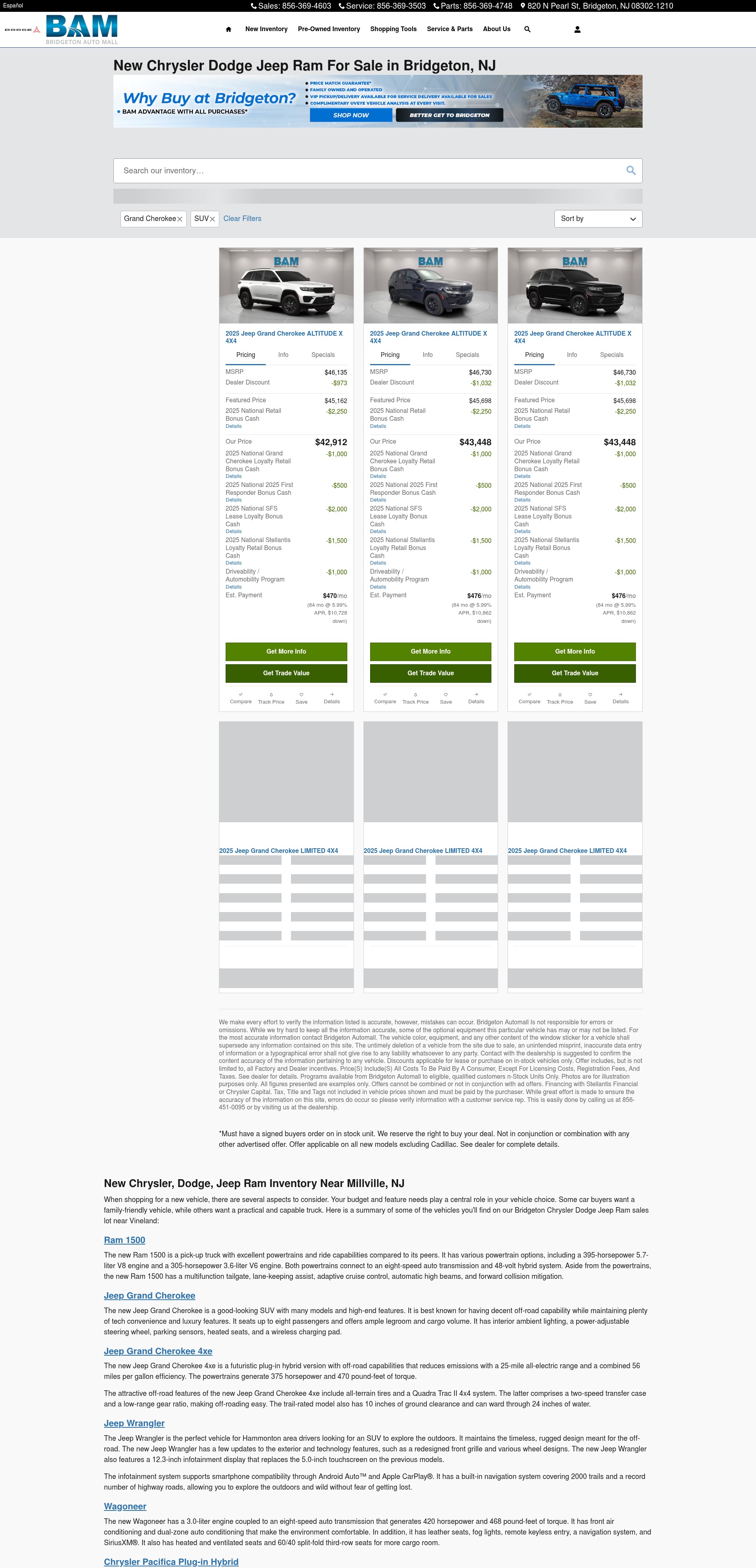 Screenshot of www.bridgetoncdjr.com