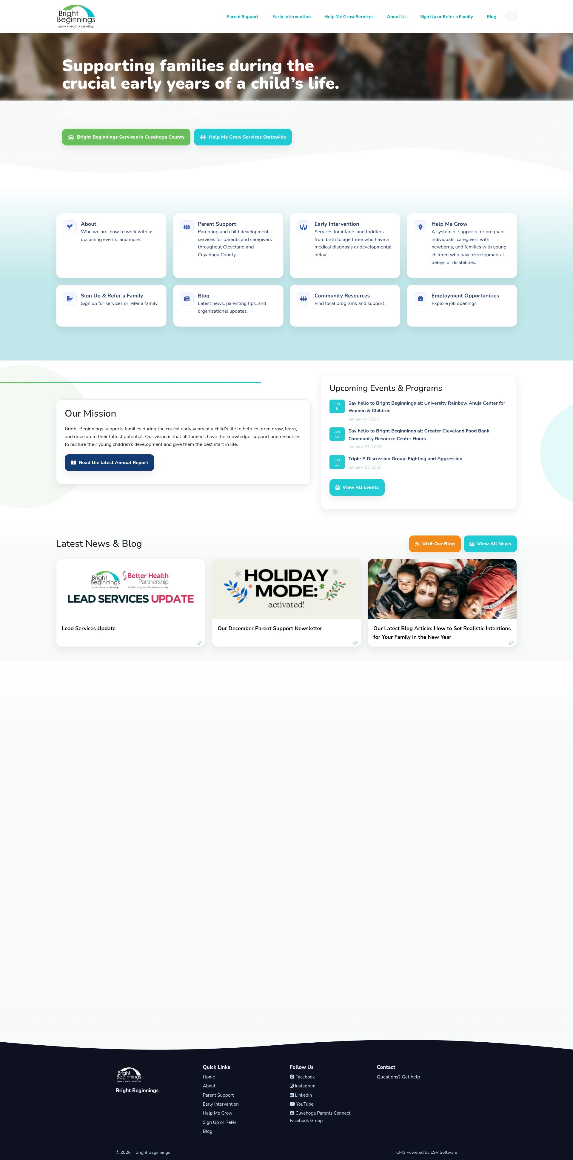 Screenshot of www.brightbeginningskids.org