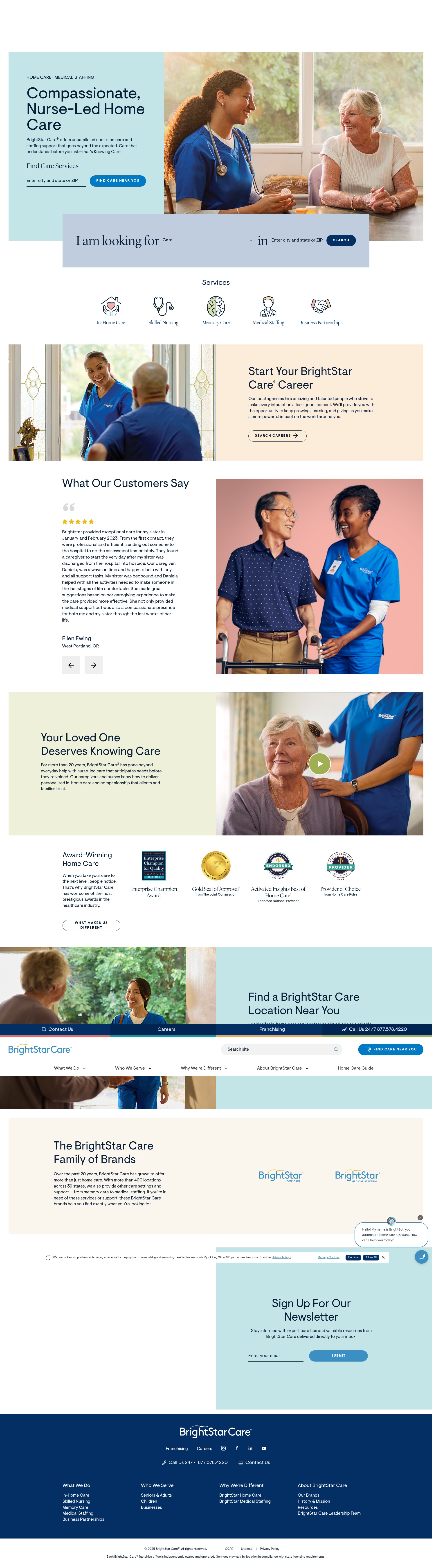 Screenshot of www.brightstarcare.com