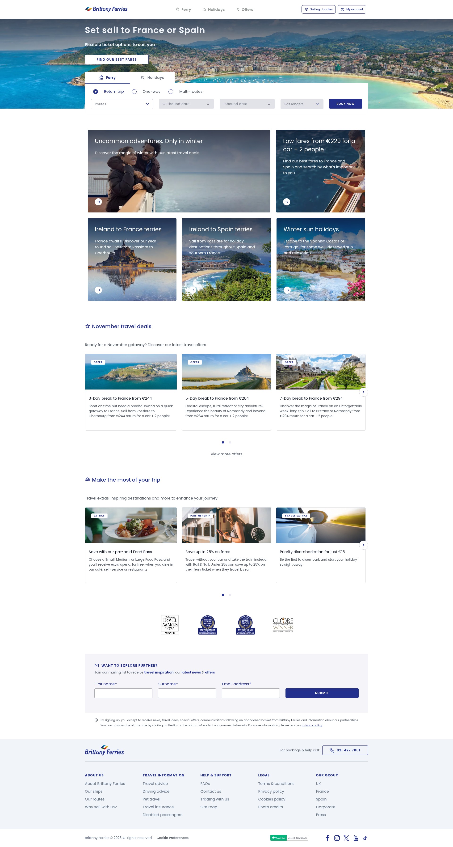 Screenshot of www.brittany-ferries.ie
