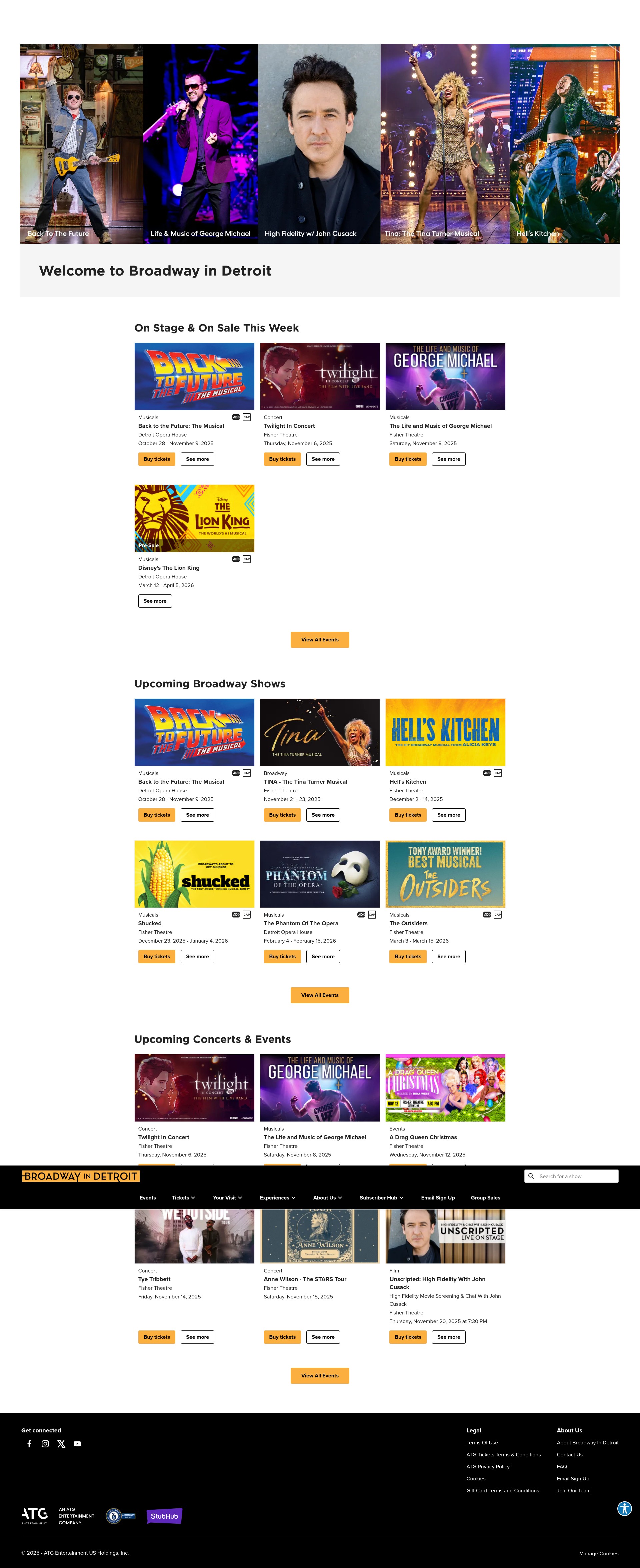 Screenshot of www.broadwayindetroit.com