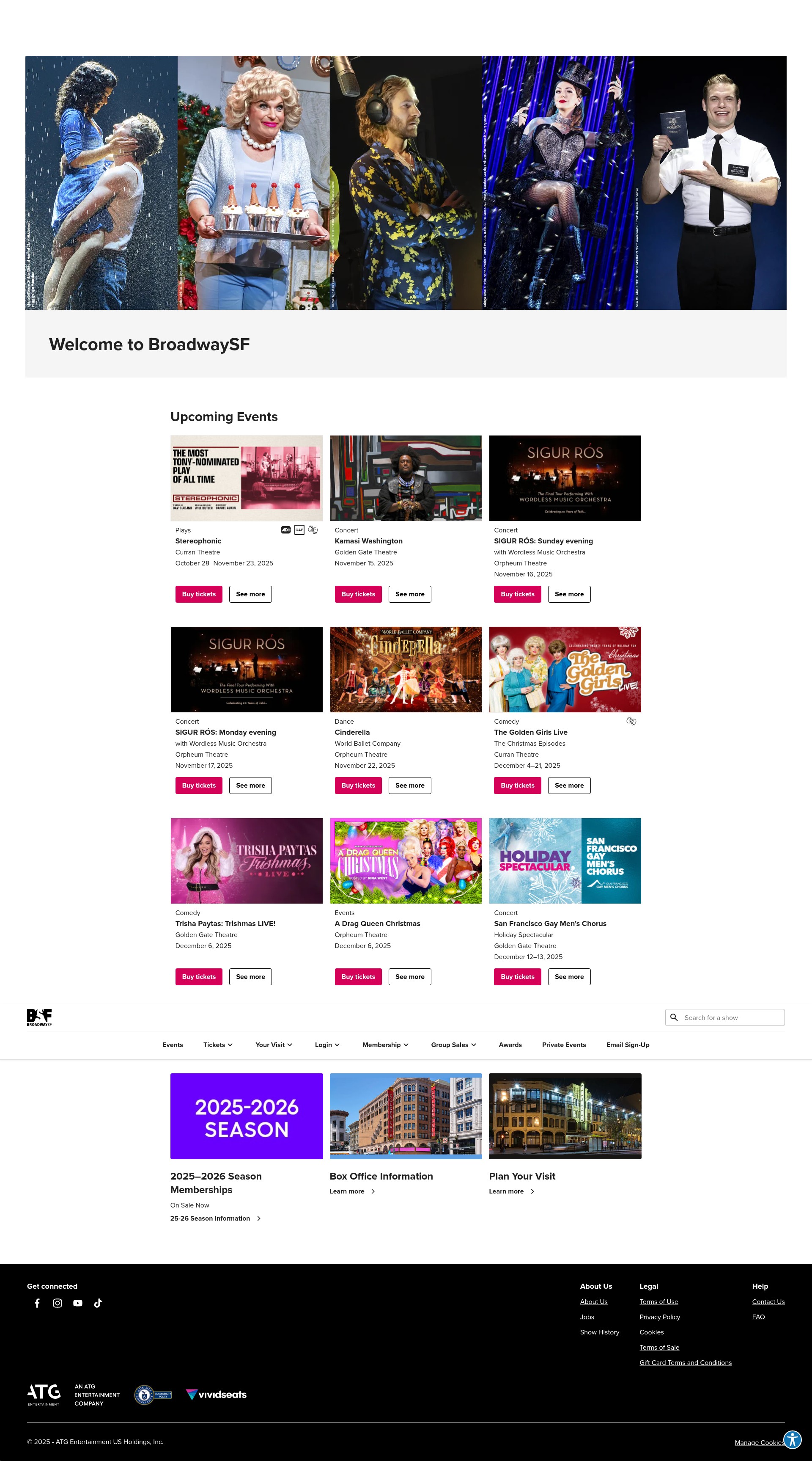 Screenshot of www.broadwaysf.com