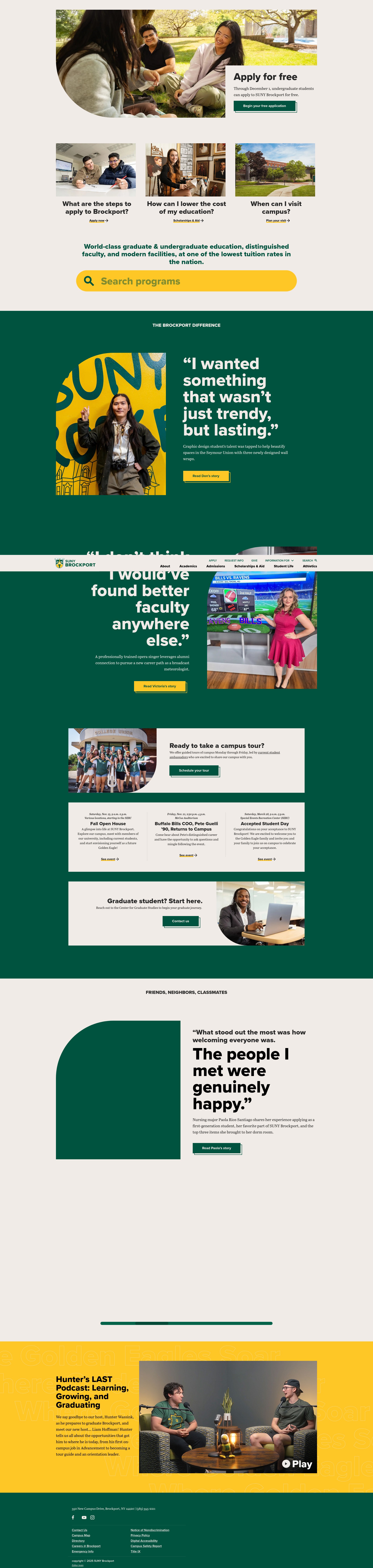 Screenshot of www.brockport.edu