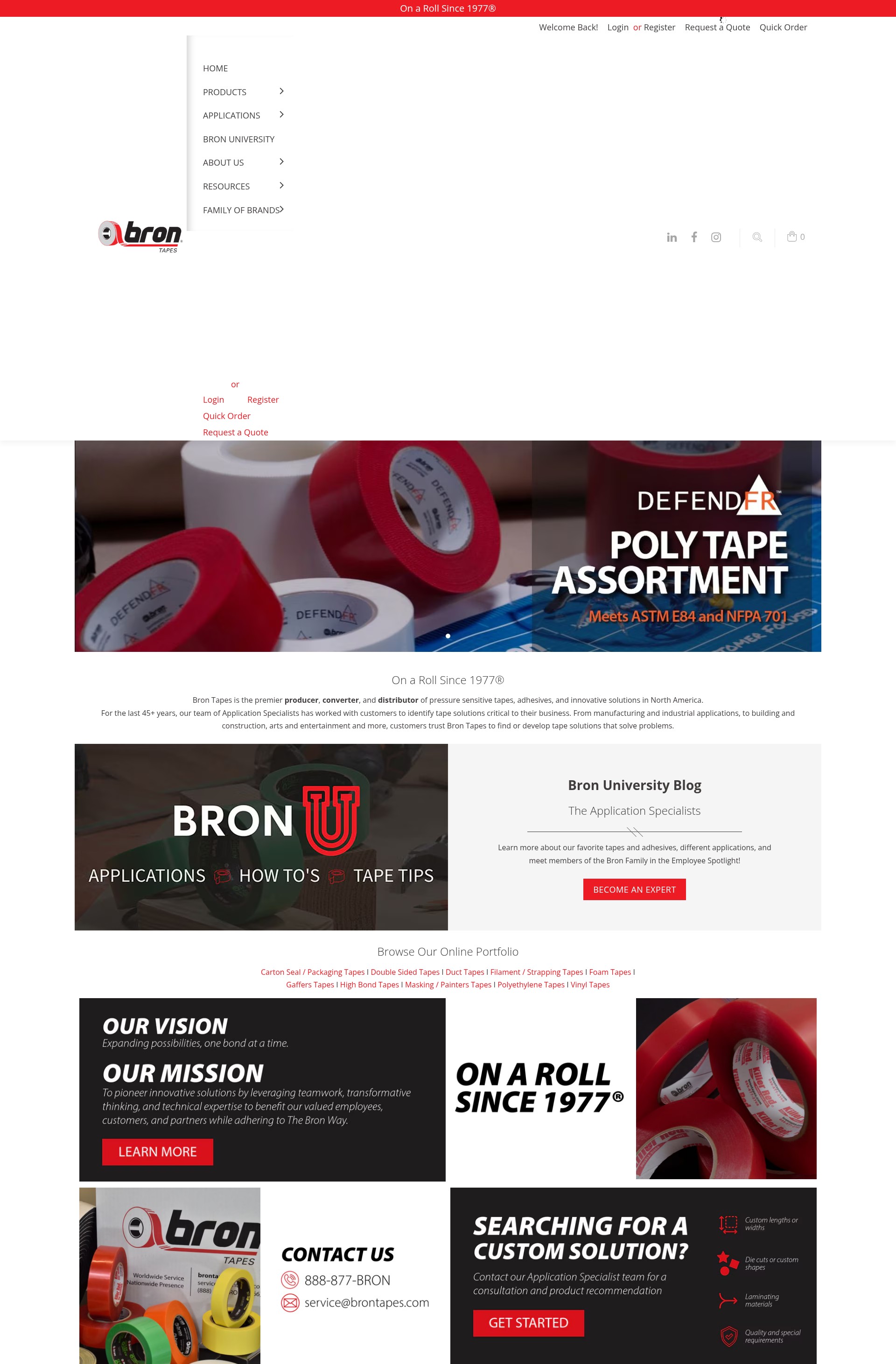 Screenshot of www.brontapes.com