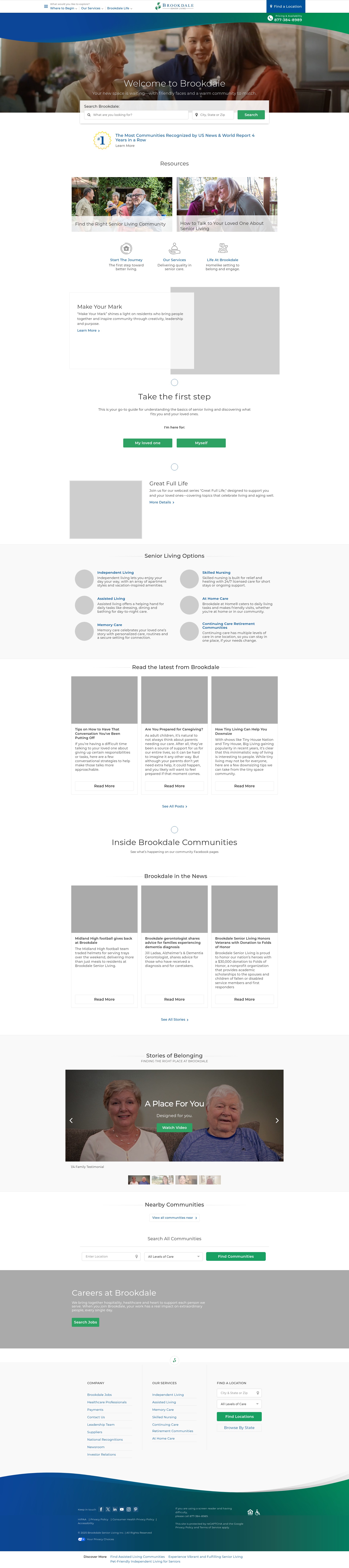 Screenshot of www.brookdale.com
