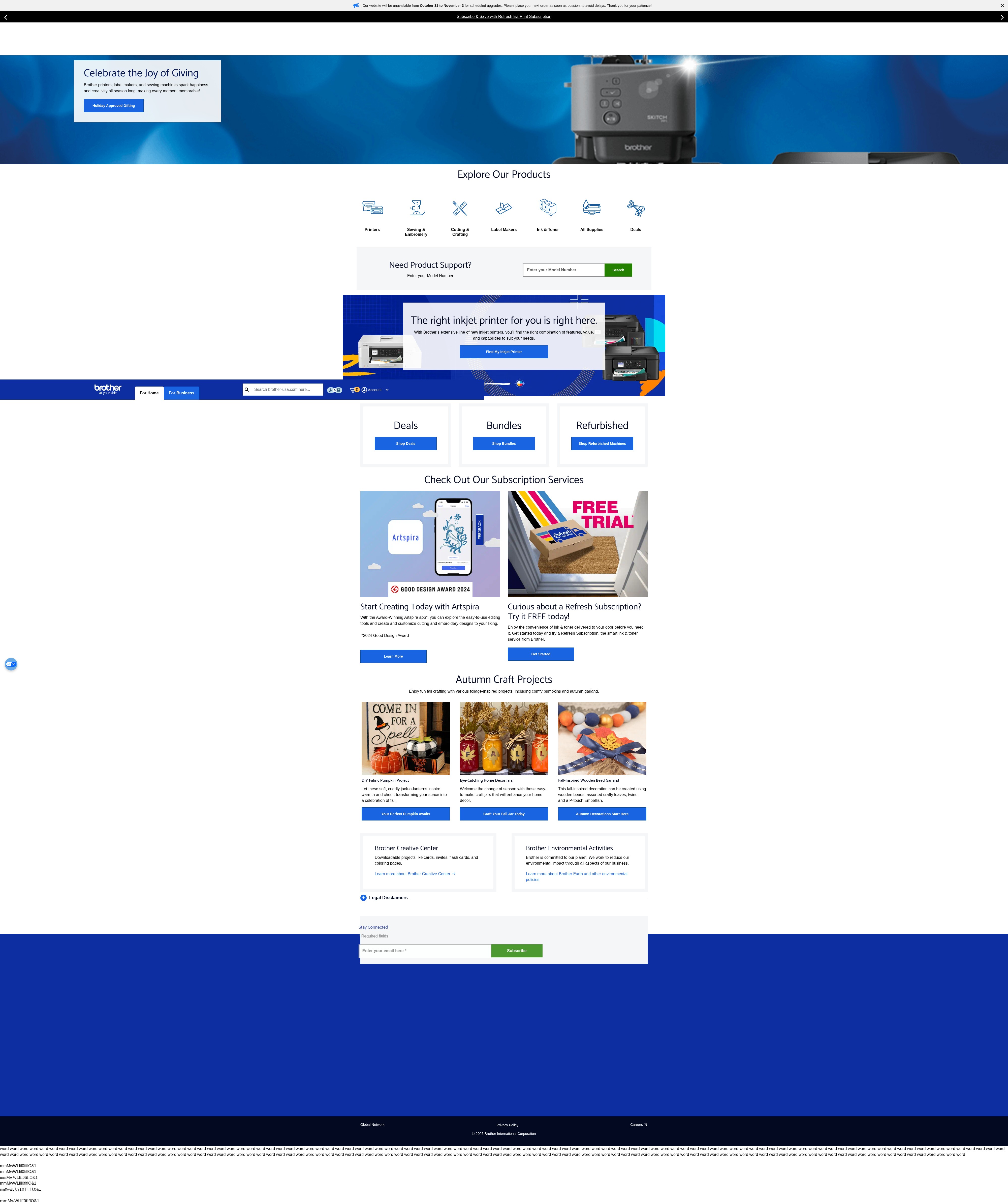 Screenshot of www.brother-usa.com