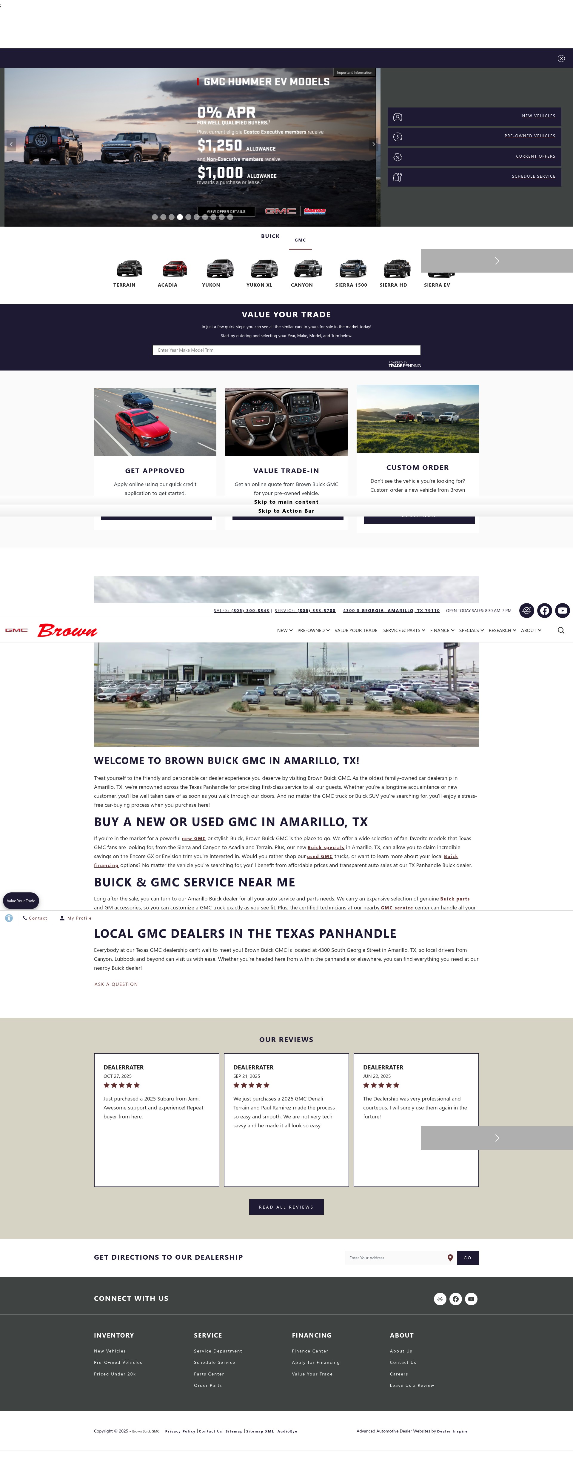 Screenshot of www.brownbuickgmc.com