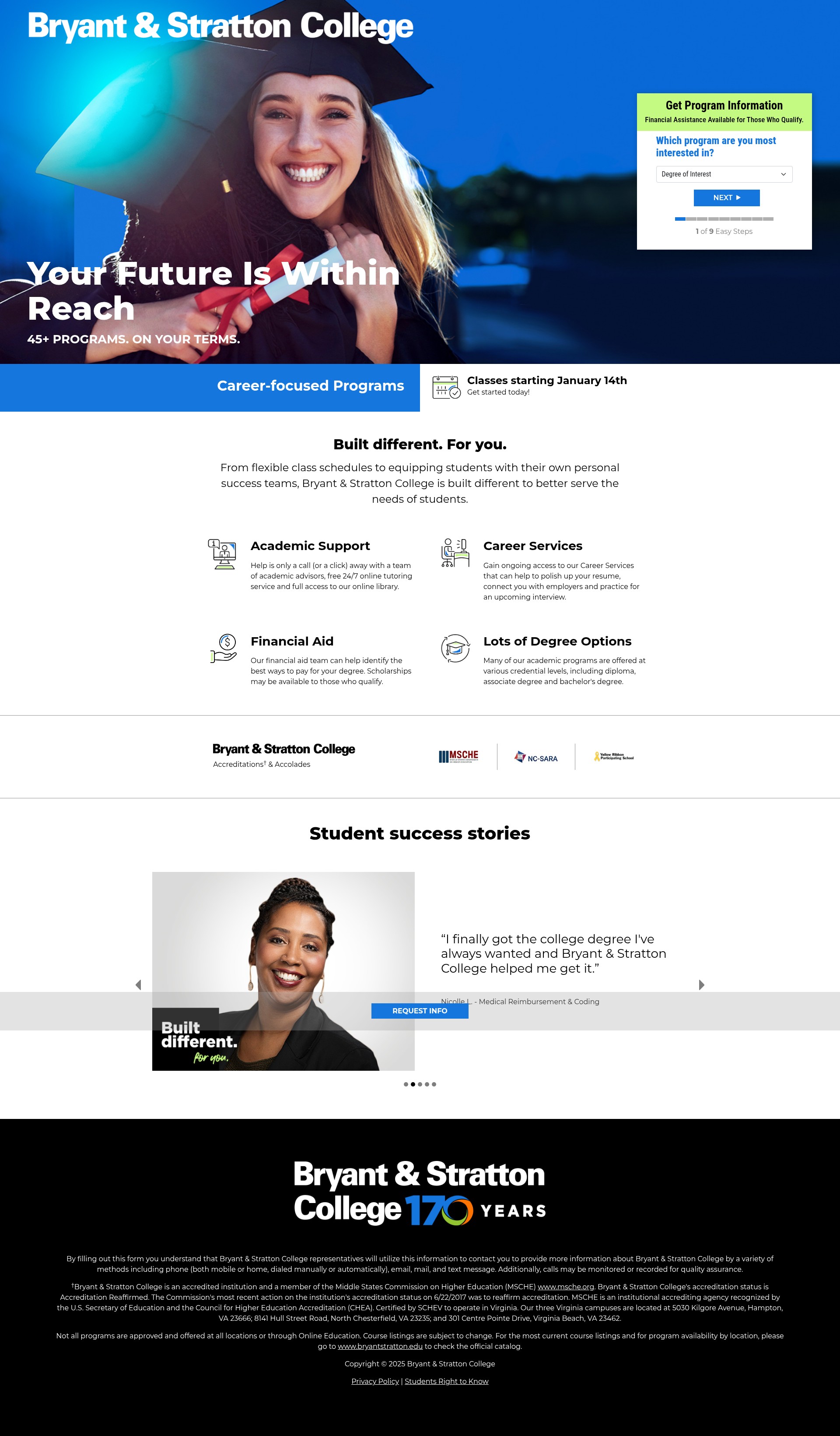 Screenshot of www.bryantstratton.com