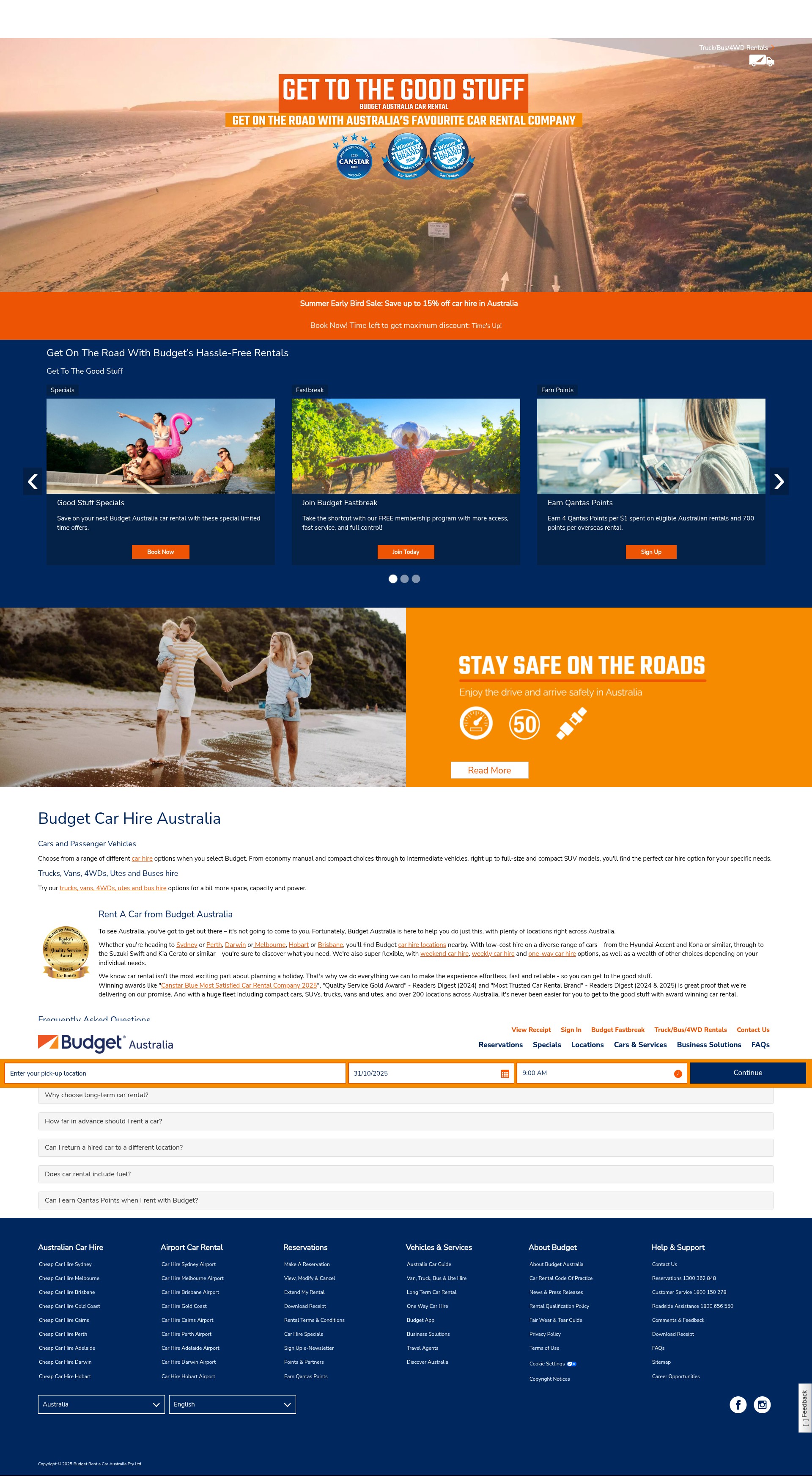 Screenshot of www.budget.com.au