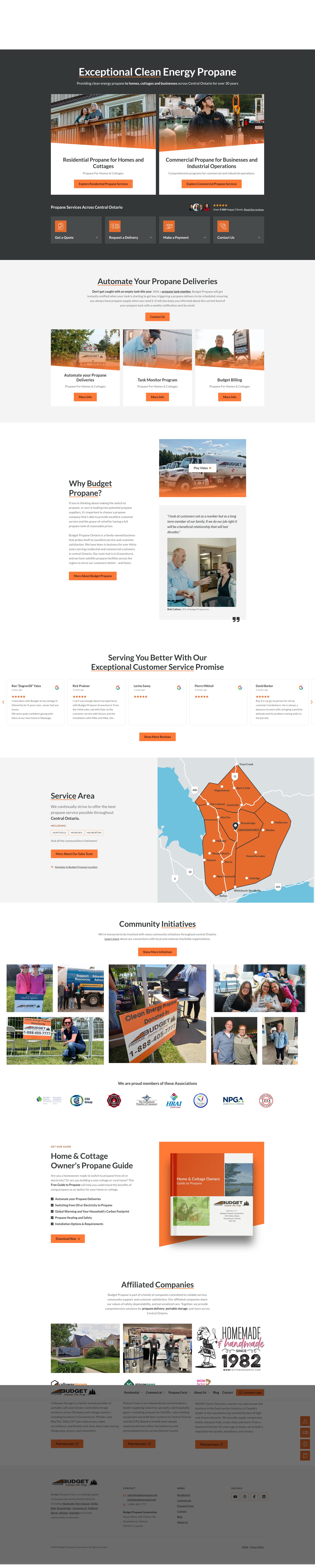 Screenshot of www.budgetpropaneontario.com