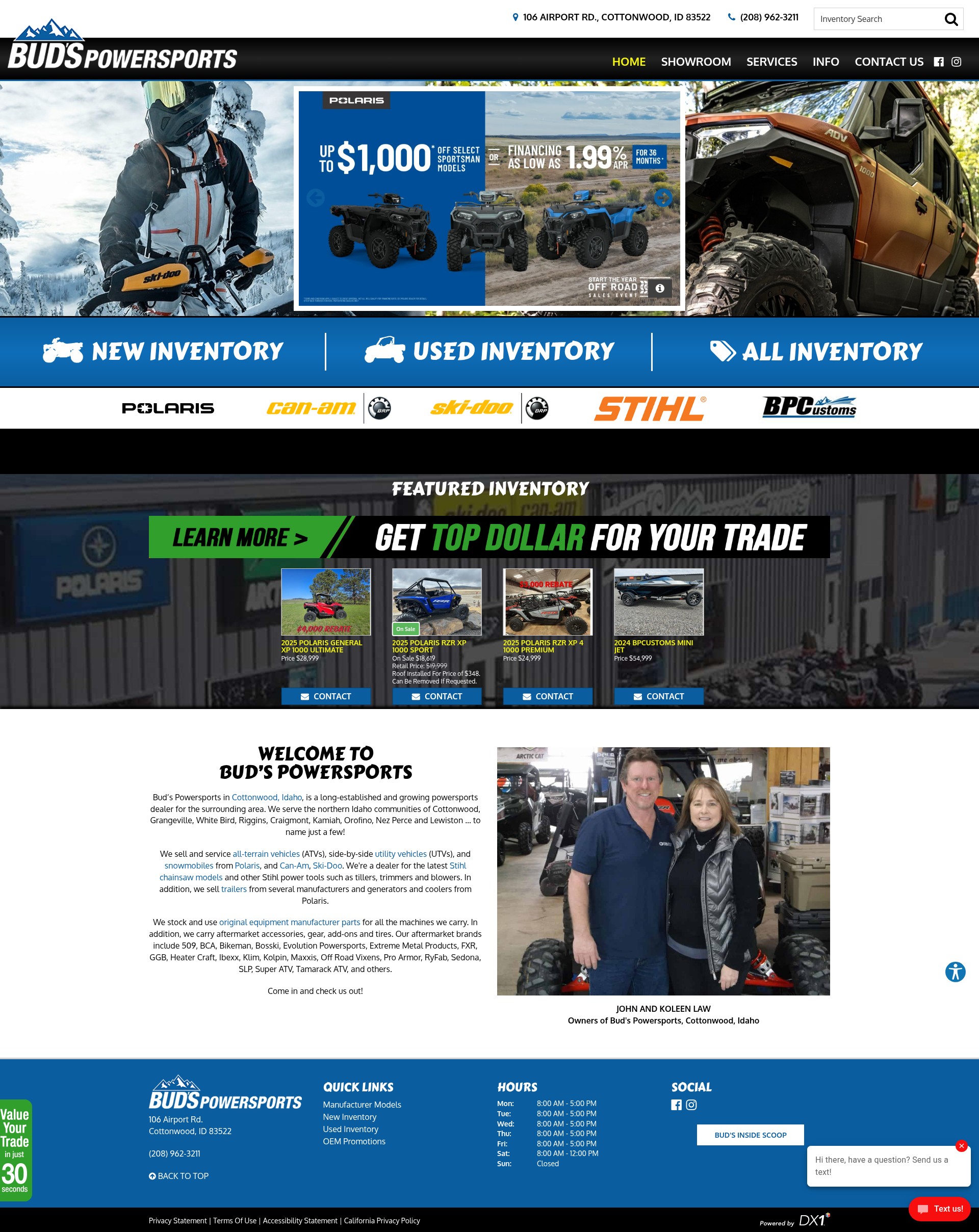 Screenshot of www.budspowersports.com