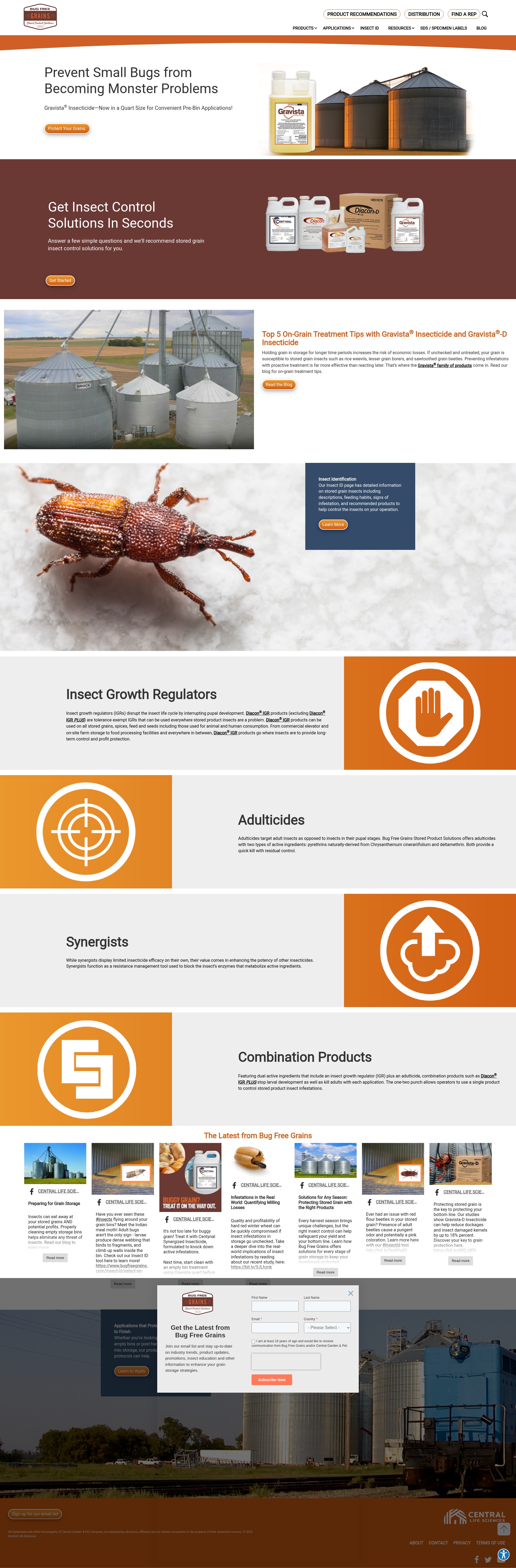 Screenshot of www.bugfreegrains.com