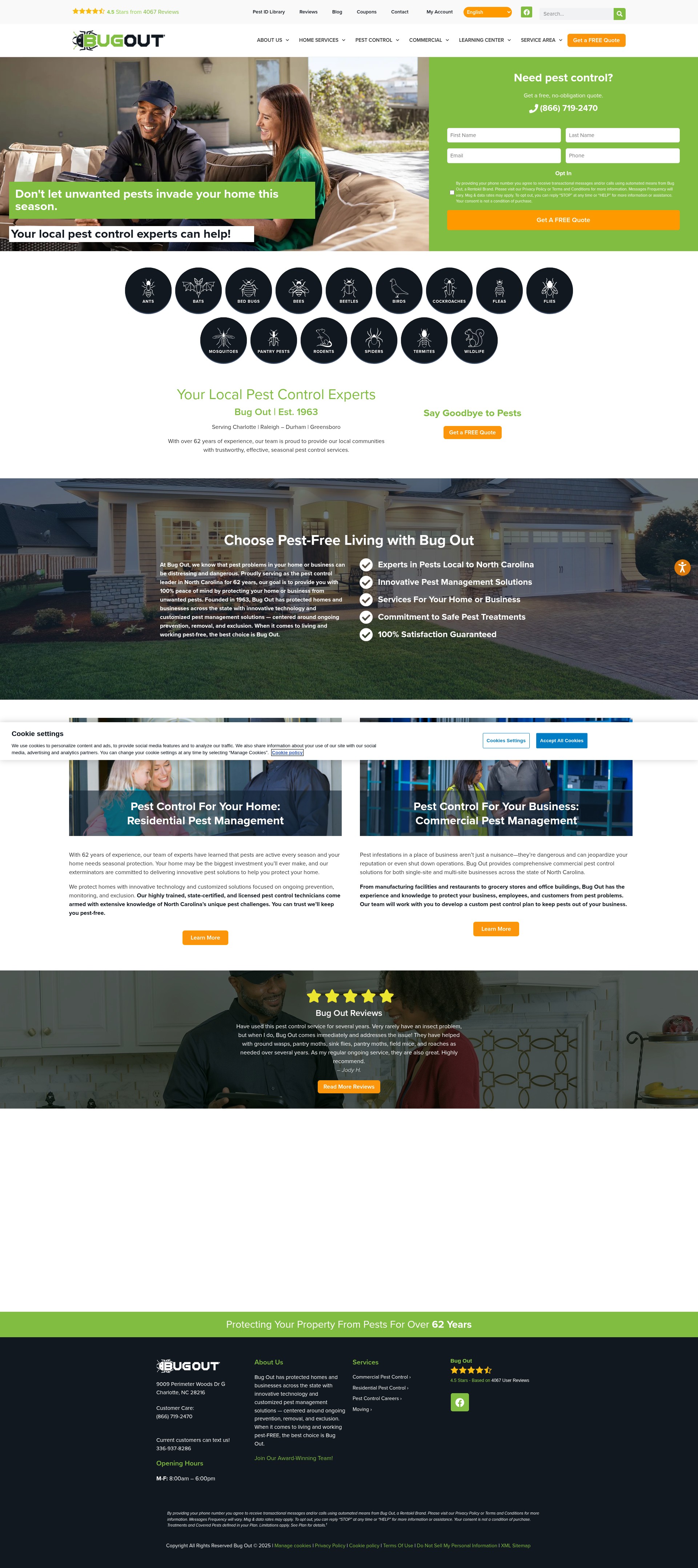 Screenshot of www.bugoutservice.com