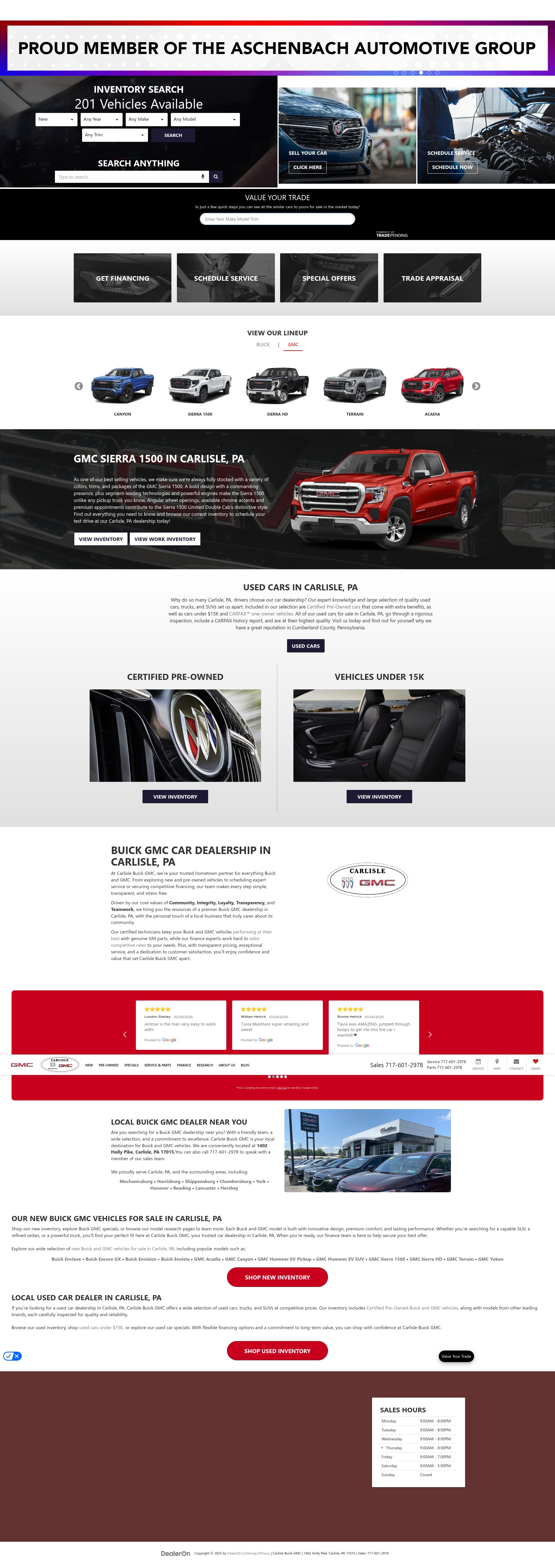 Screenshot of www.buickgmccarlisle.com