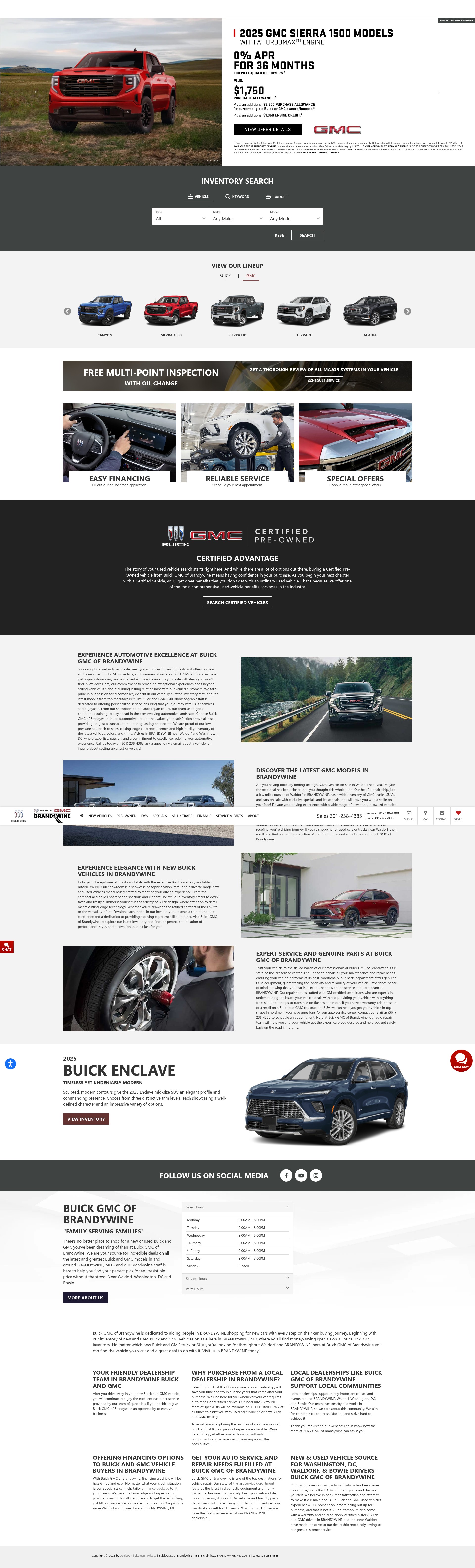 Screenshot of www.buickgmcofbrandywine.com