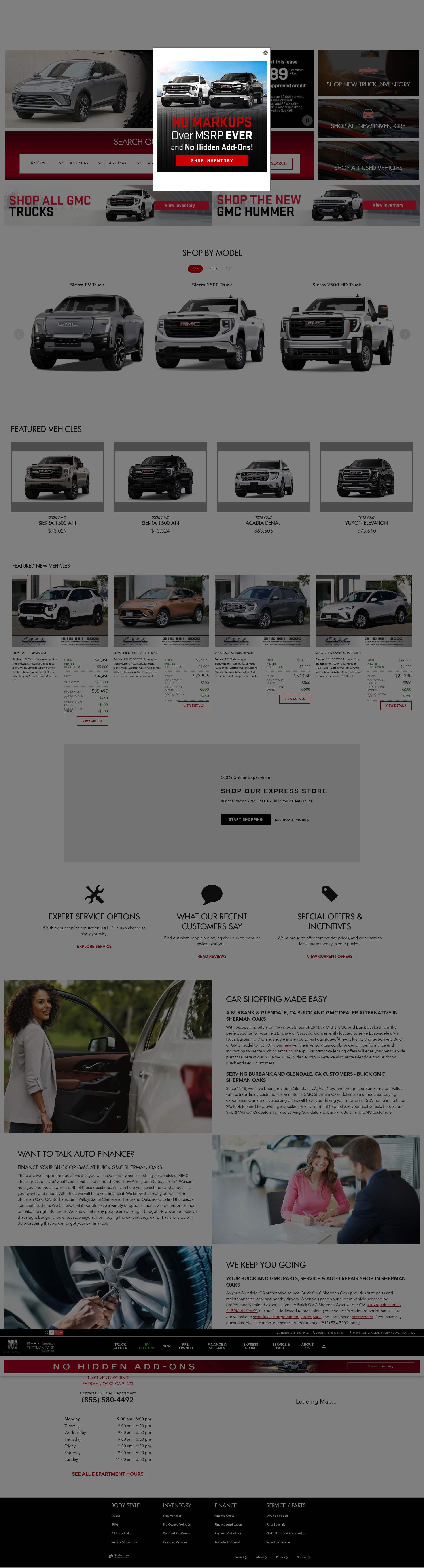 Screenshot of www.buickgmcshermanoaks.com
