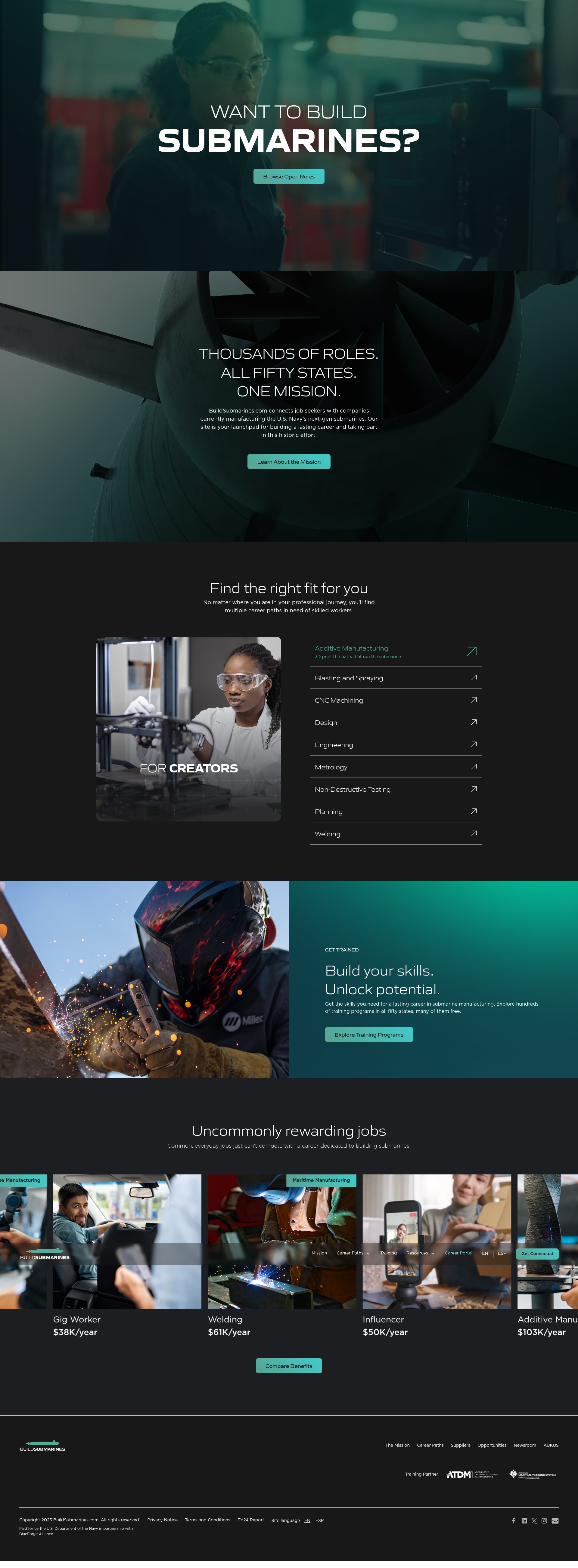 Screenshot of www.buildsubmarines.com