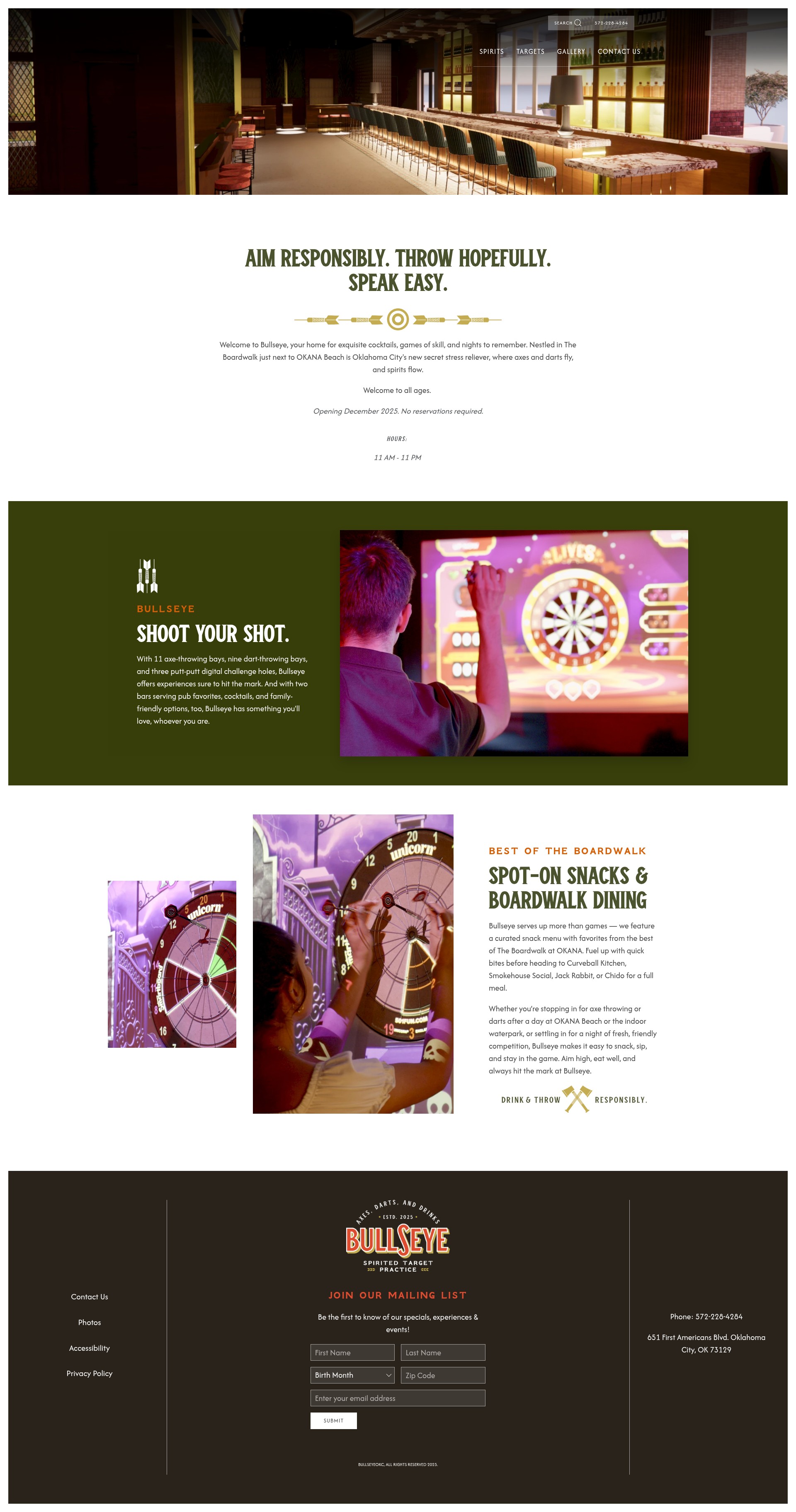 Screenshot of www.bullseyeokc.com