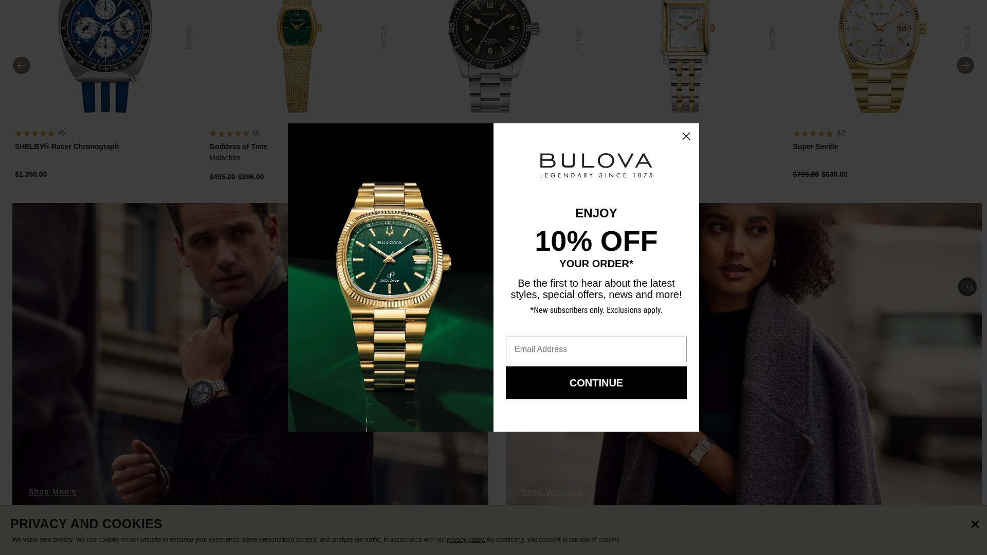 Screenshot of www.bulova.com