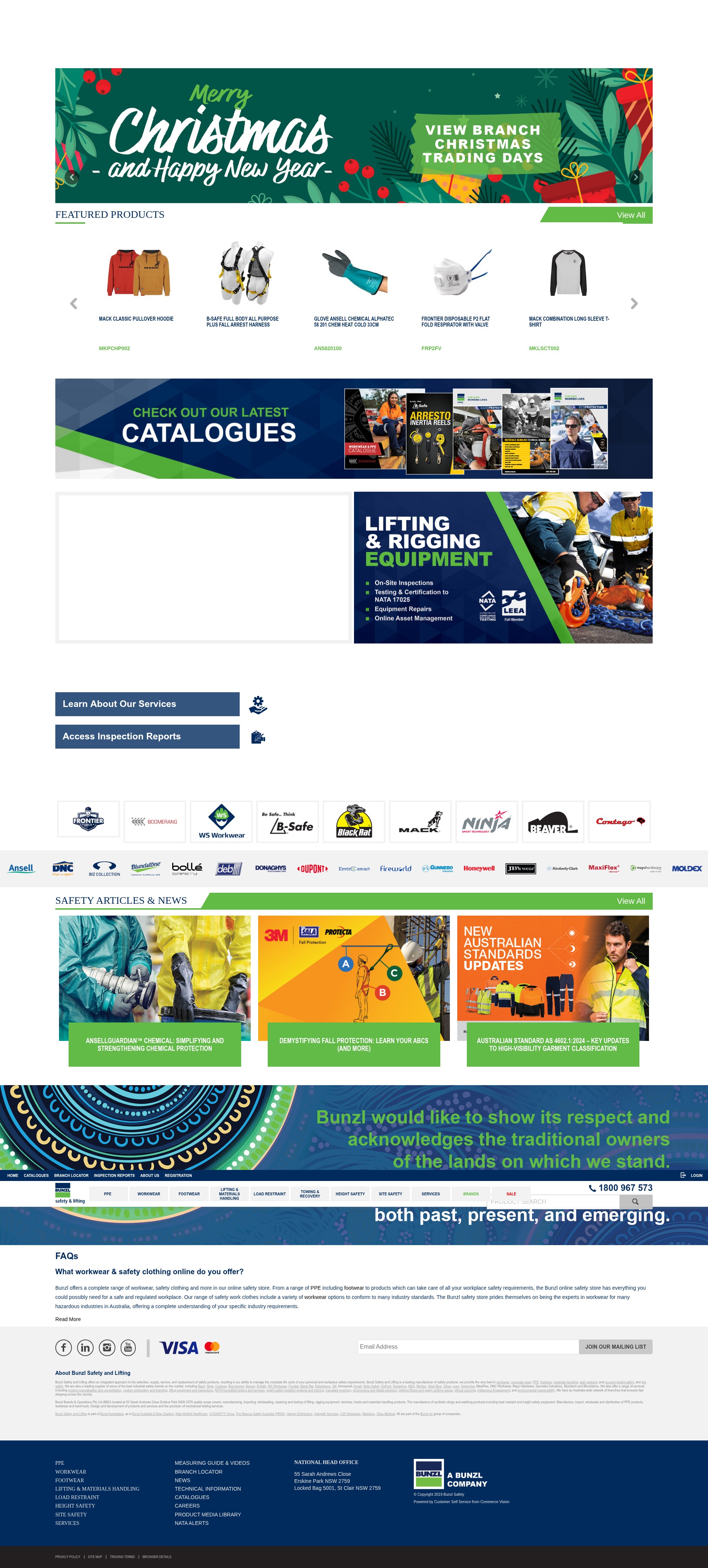 Screenshot of www.bunzlsafety.com.au