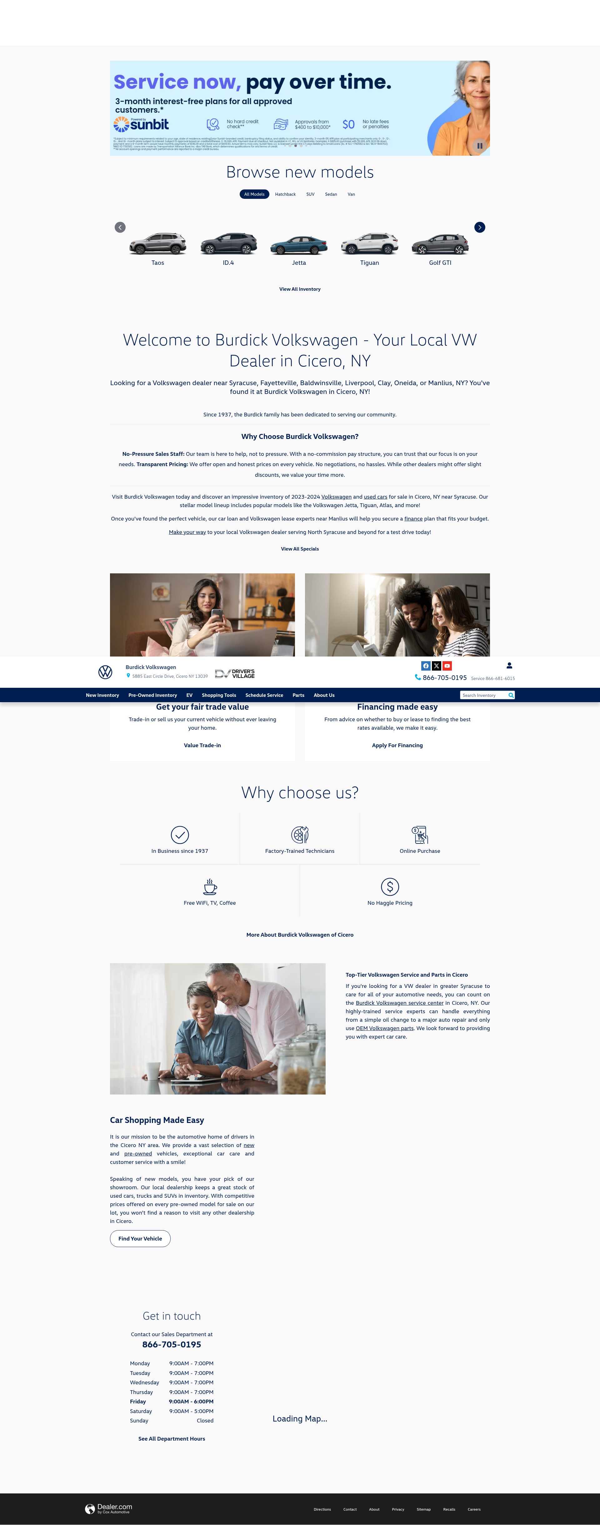 Screenshot of www.burdickvw.com