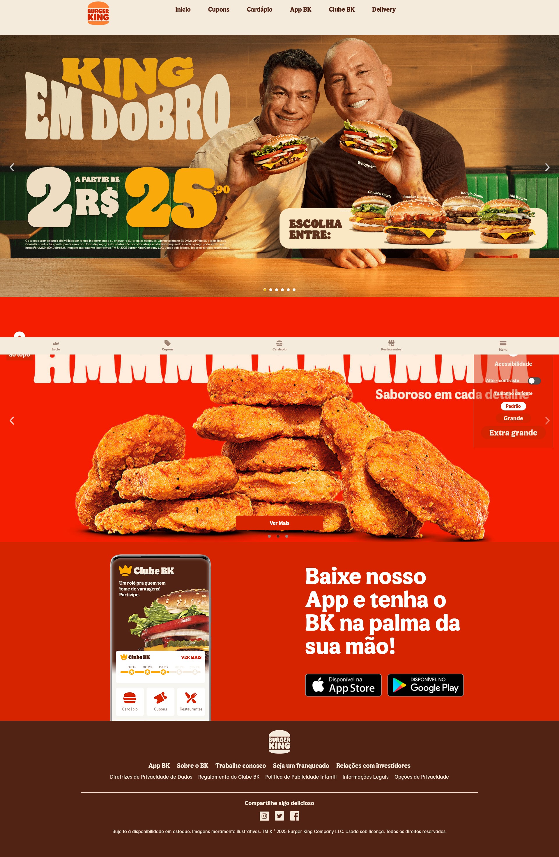 Screenshot of www.burgerking.com.br