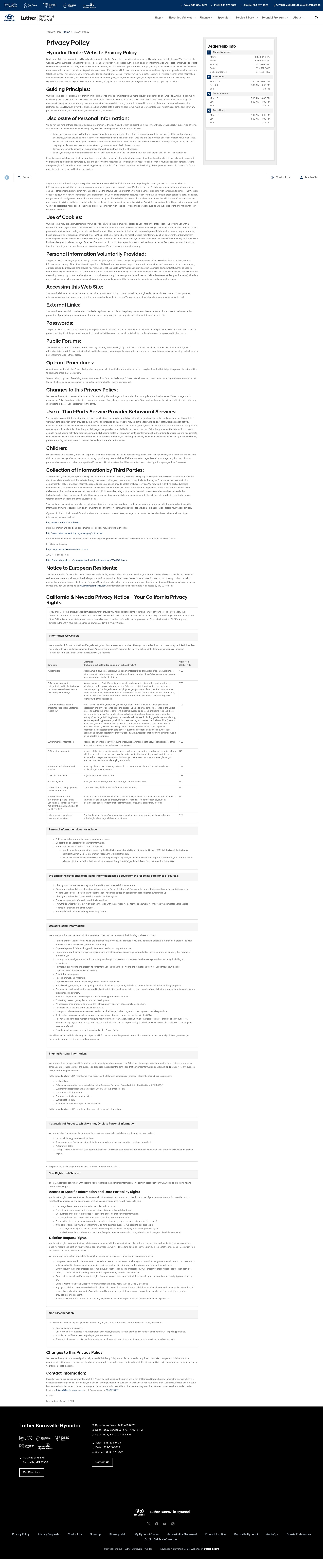 Screenshot of www.burnsvillehyundai.com