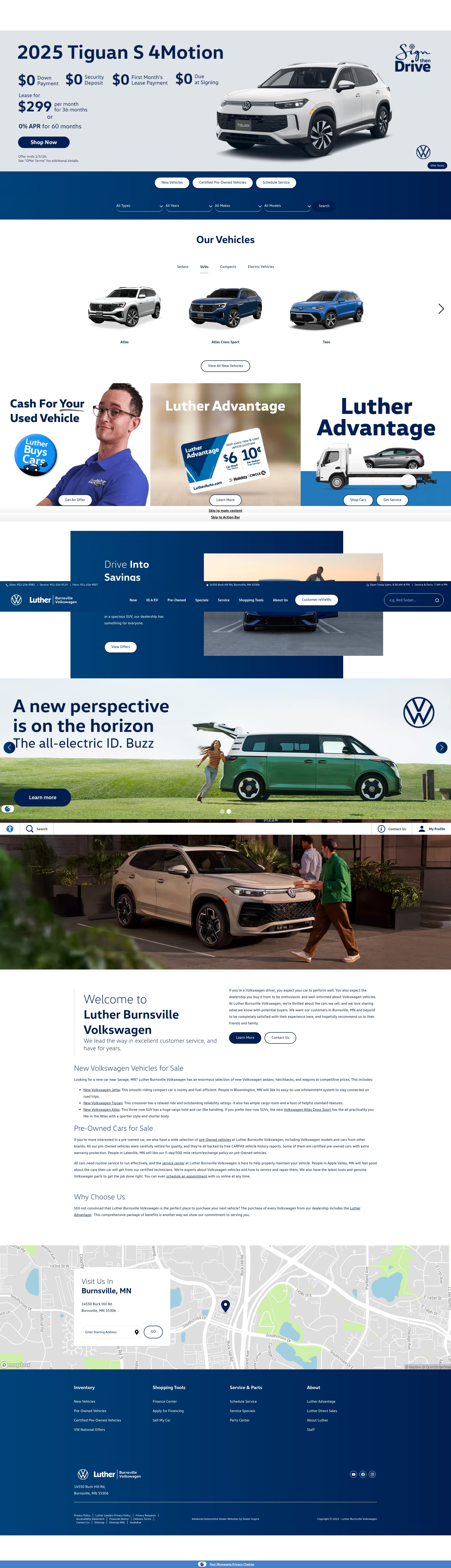 Screenshot of www.burnsvillevw.com