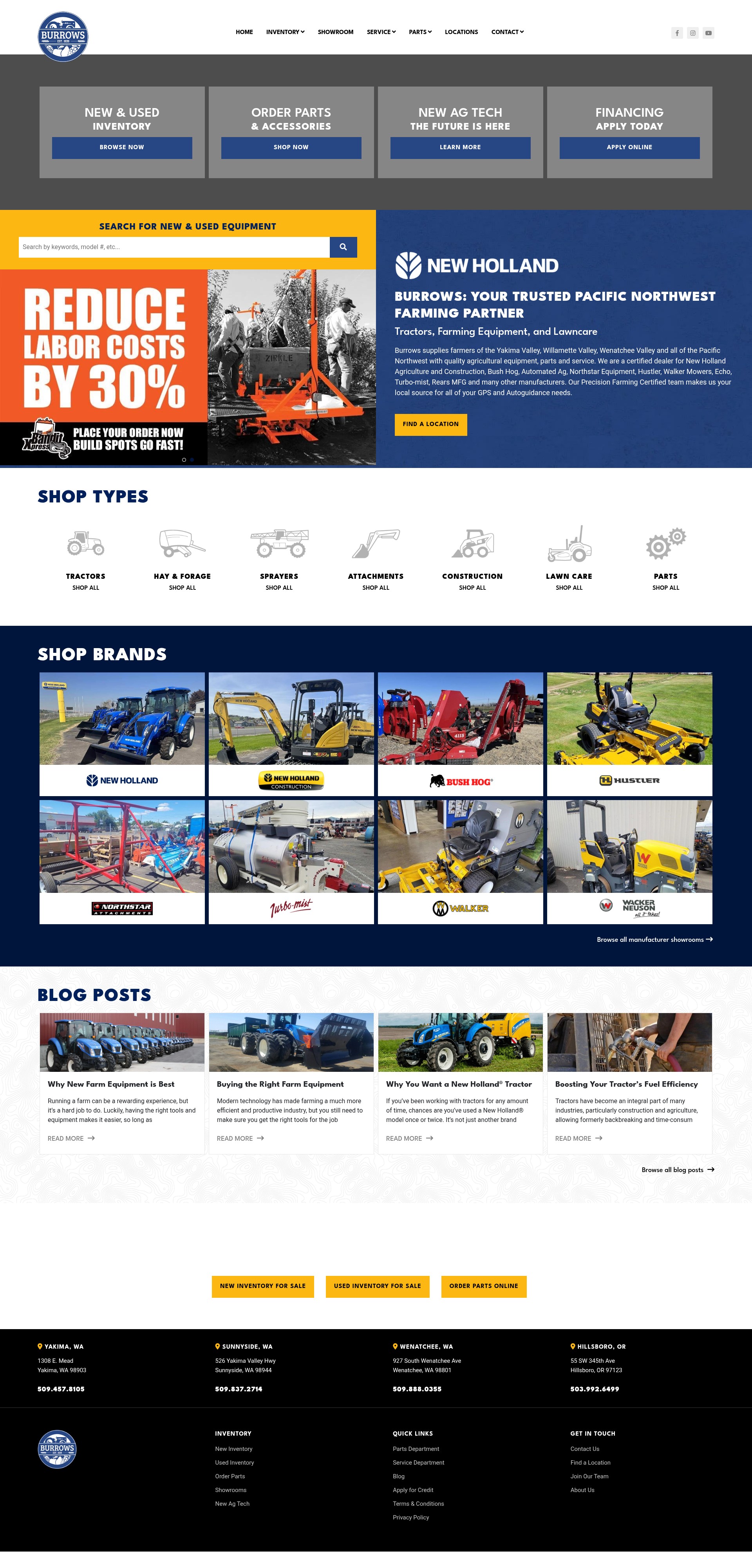 Screenshot of www.burrowstractor.com