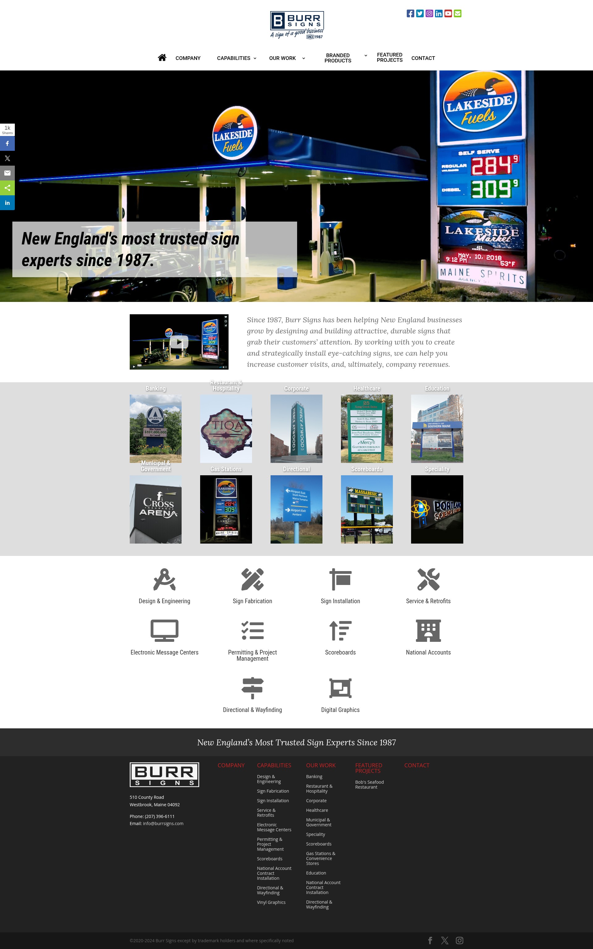 Screenshot of www.burrsigns.com