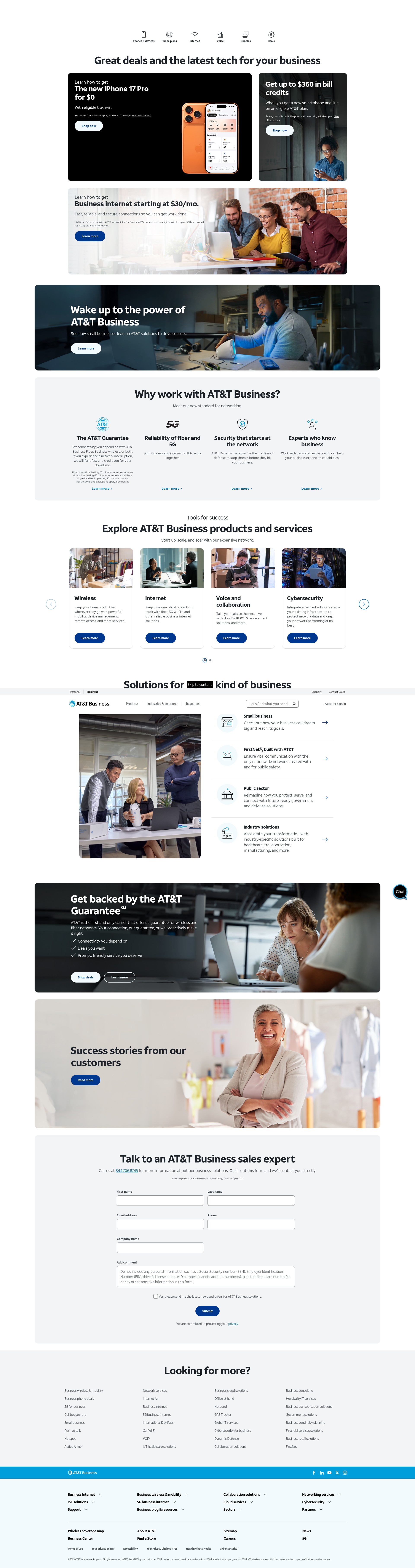 Screenshot of www.business.att.com