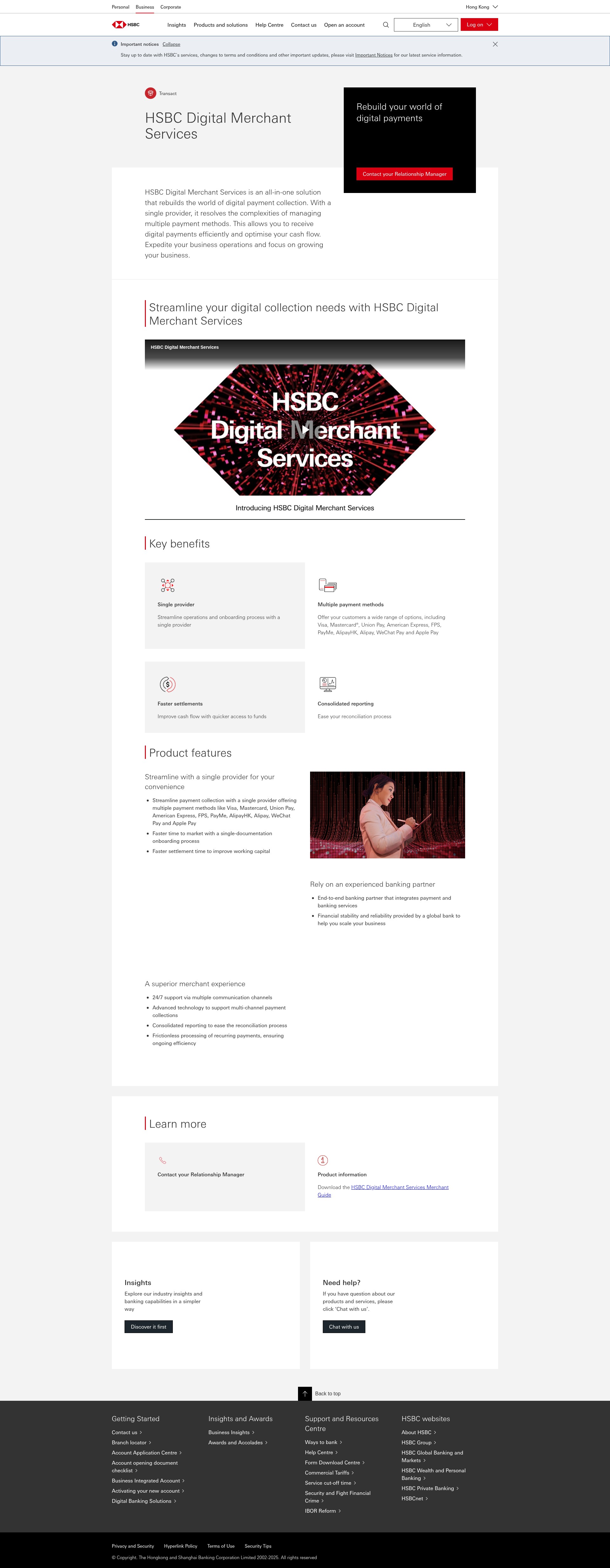Screenshot of www.business.hsbc.com.hk