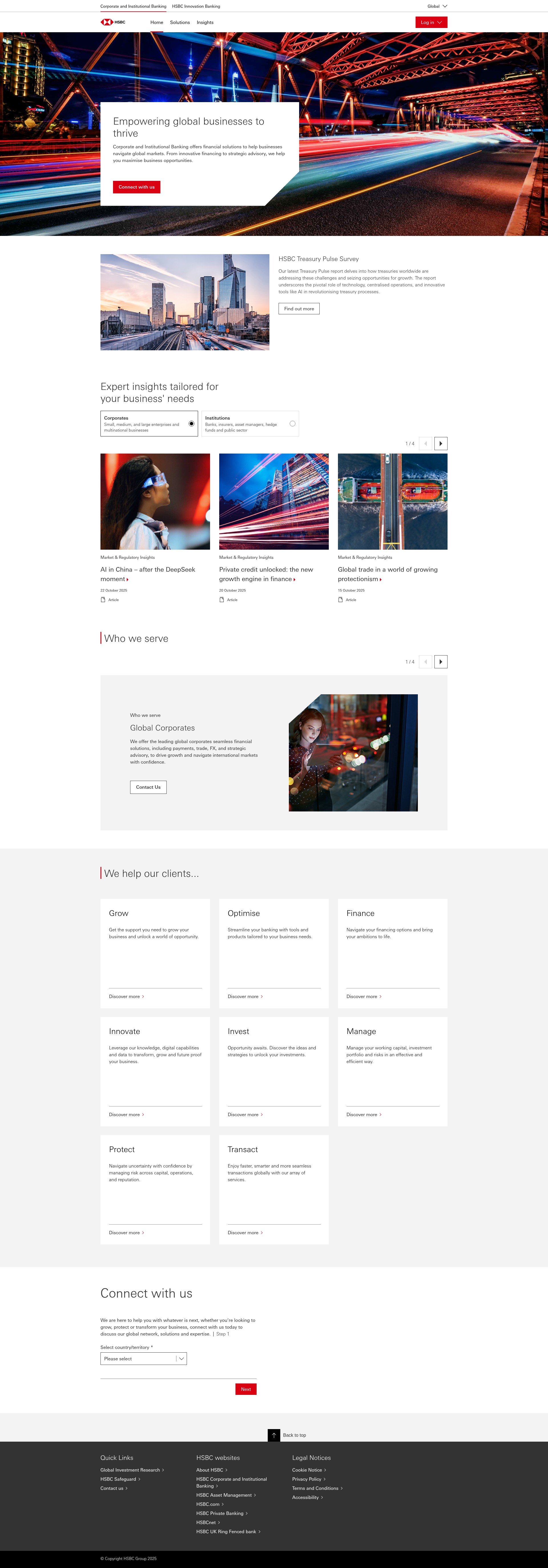 Screenshot of www.business.hsbc.com