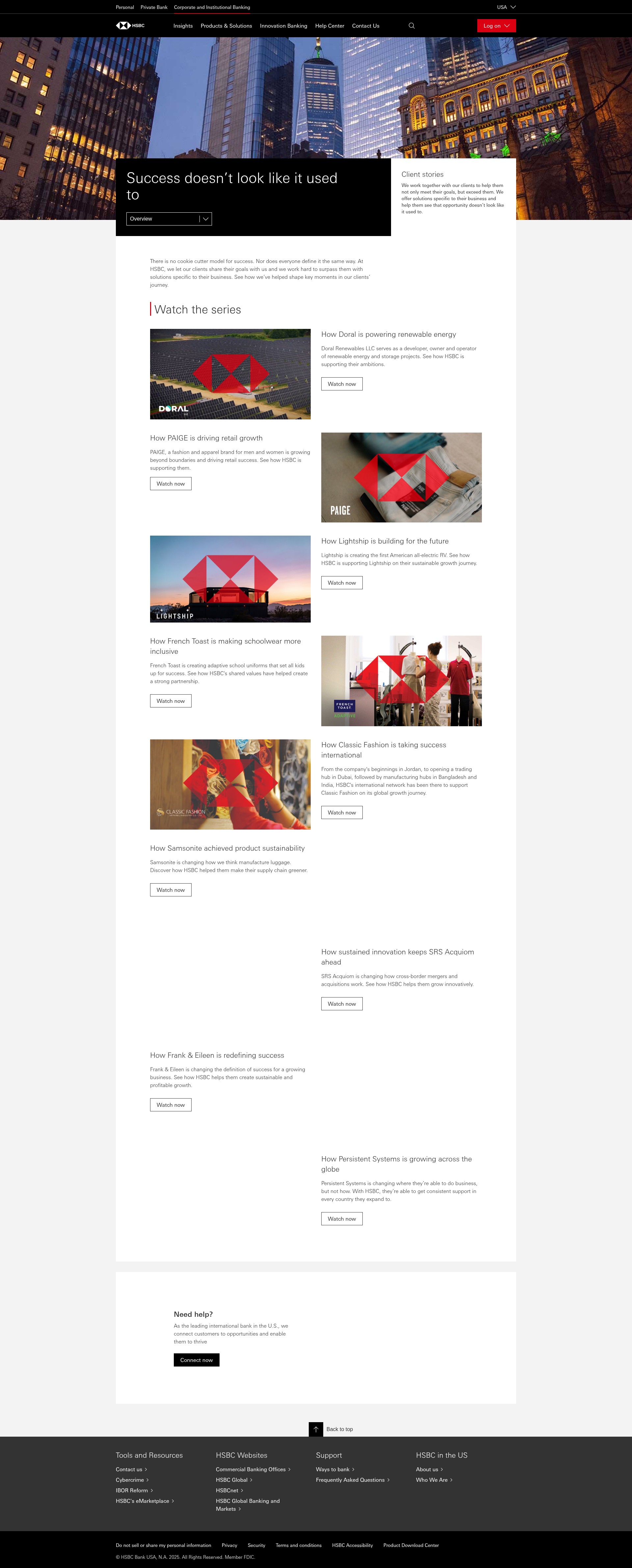 Screenshot of www.business.us.hsbc.com