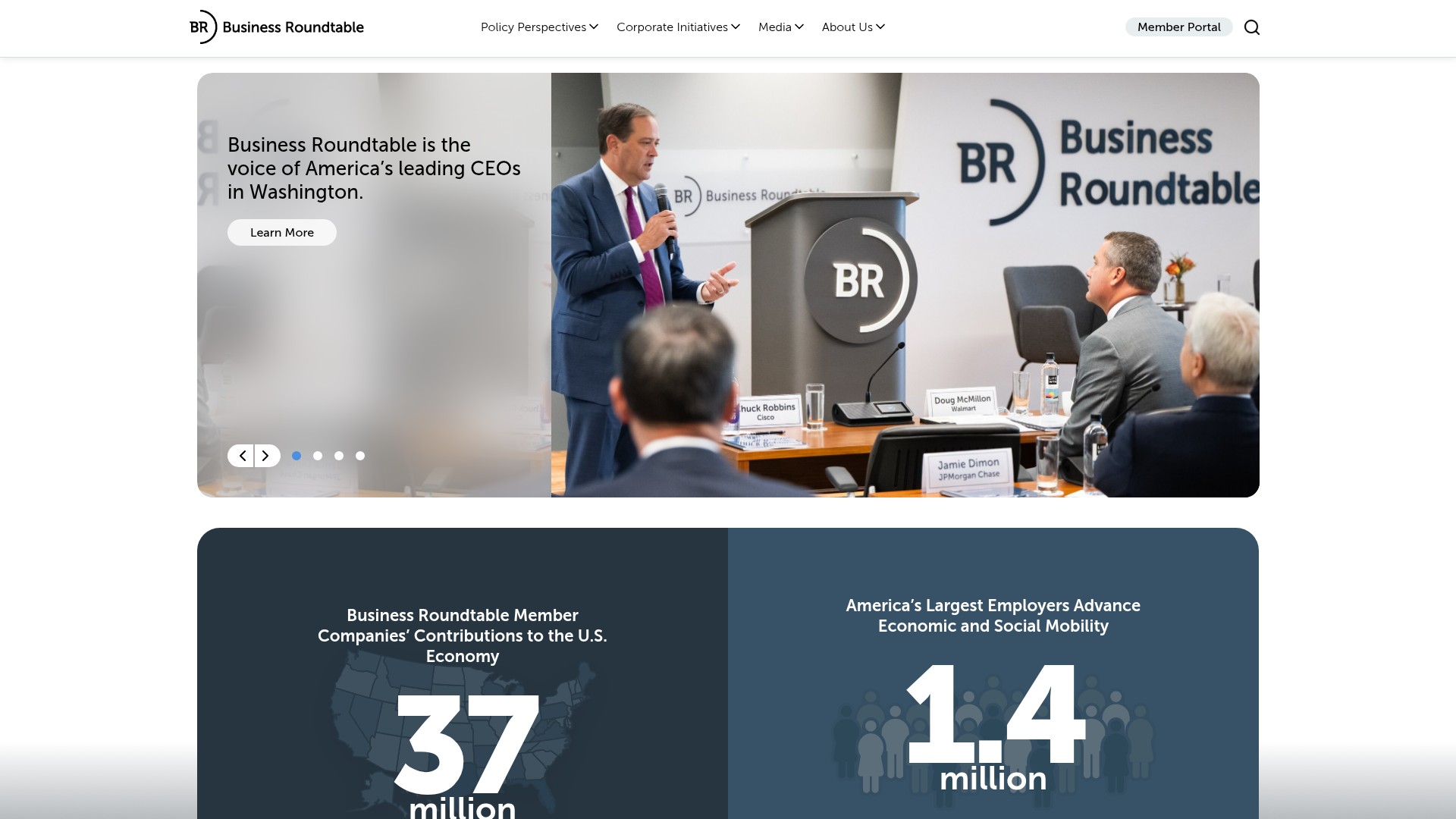 Screenshot of www.businessroundtable.org